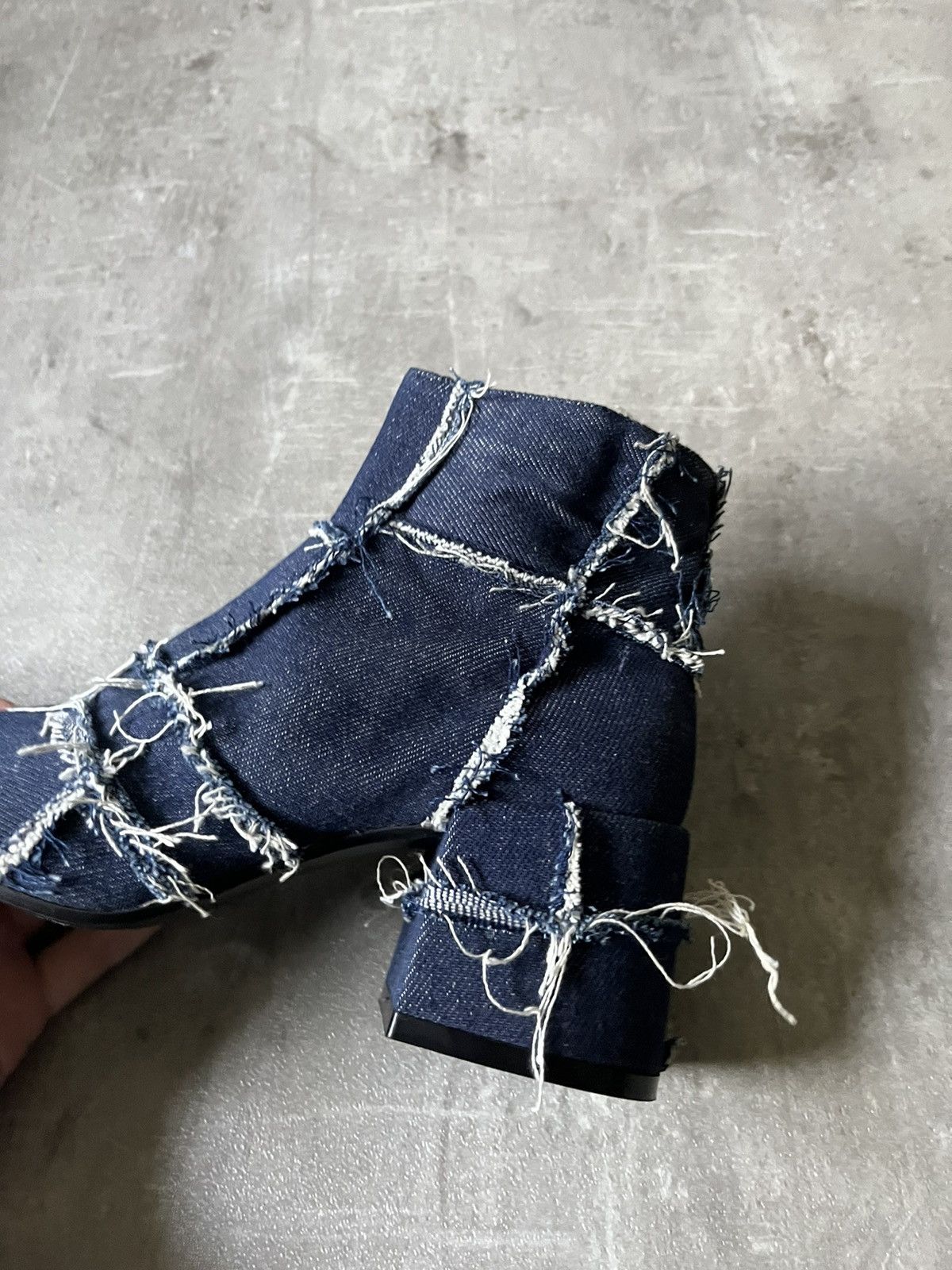 Maison Margiela MM6 Maison Margiela women's denim navy heel boots Size US 6.5 / IT 36.5 - 6 Thumbnail