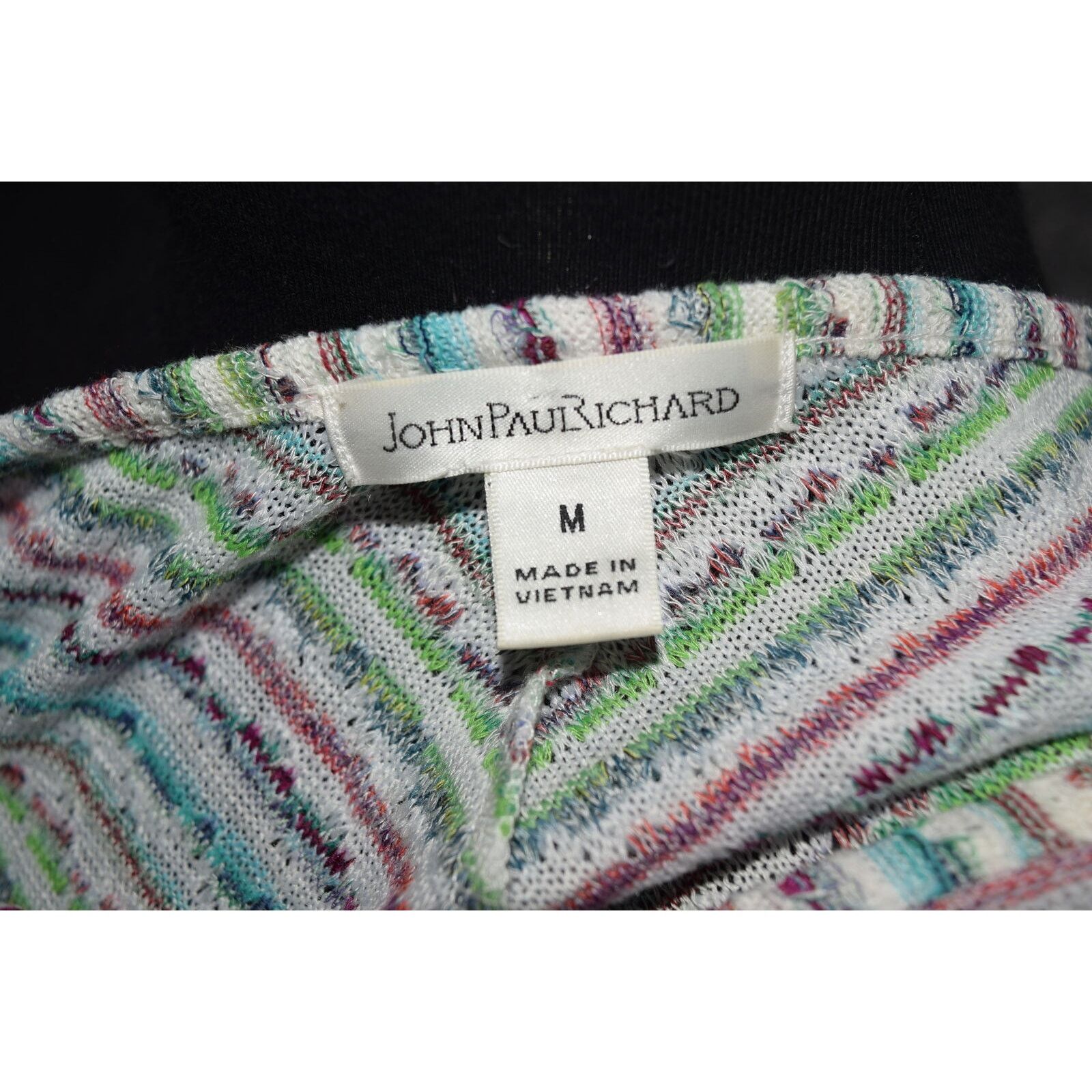 Vintage John Paul Richard Cute Diagonal Stripe V-Neck SS Tunic SZ M Size M / US 6-8 / IT 42-44 - 4 Thumbnail