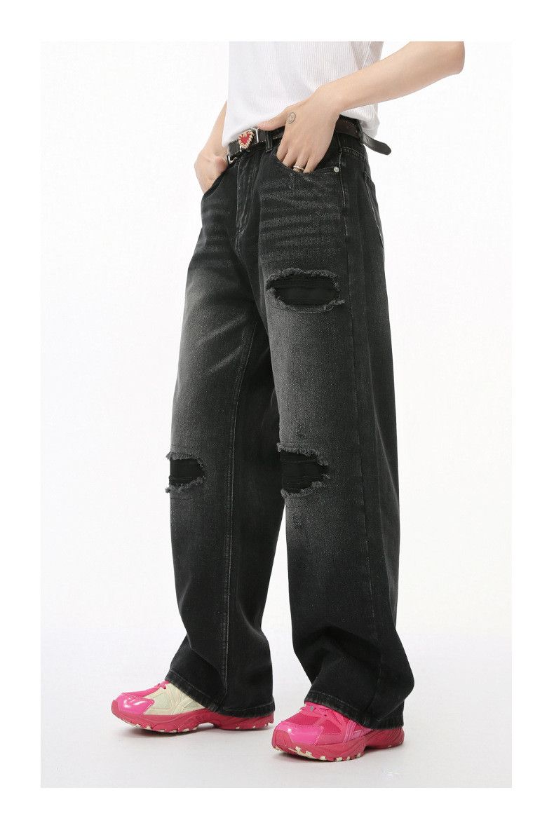 Japanese Brand × Jean Street retro distressed washed ripped jeans wide leg Size US 32 / EU 48 - 4 Thumbnail