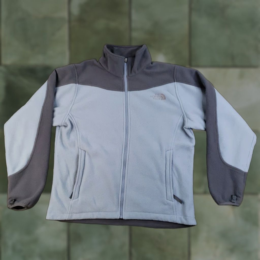 The North Face The North Face Jacket Women S Blue Gray Fleece Full Zip Pockets Hiking Mock Neck Size S / US 4 / IT 40 - 1 Thumbnail