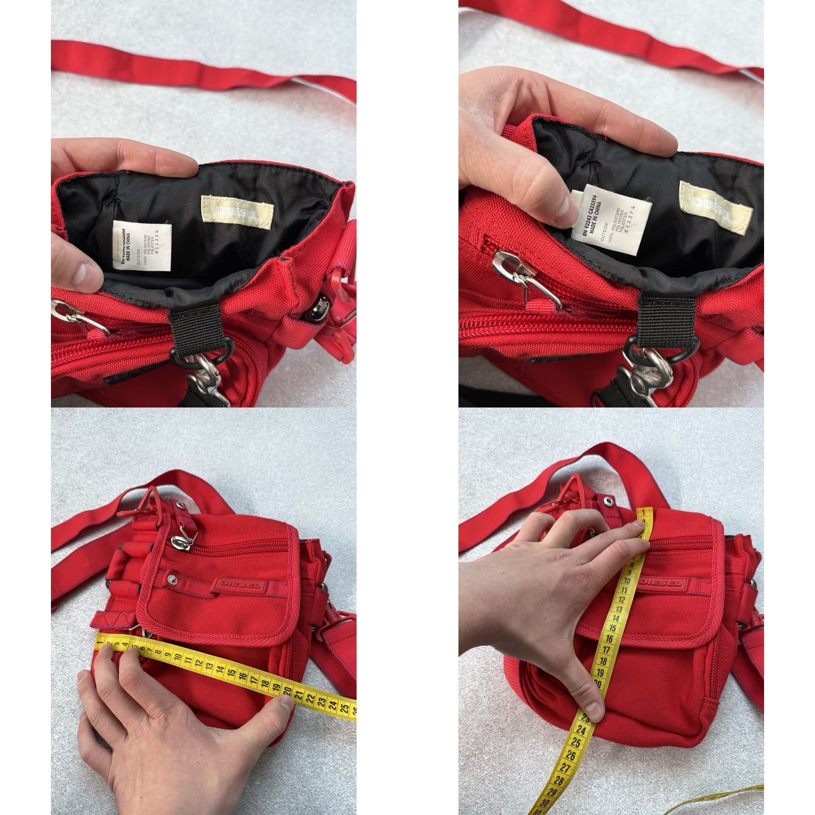 Diesel VINTAGE Diesel Red Messenger Bag Y2K Men’s Shoulders Bag Unisex Size ONE SIZE - 8 Thumbnail