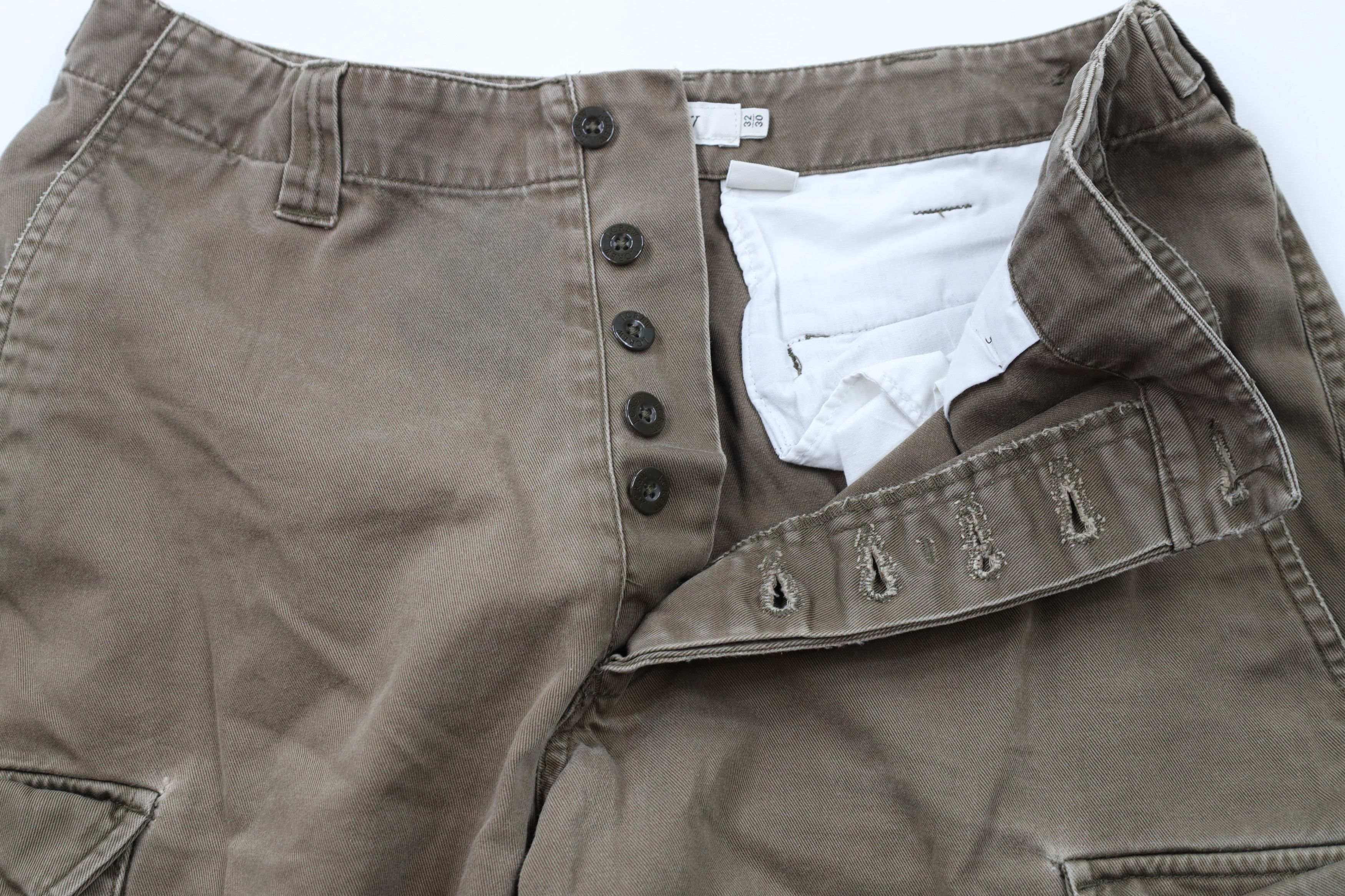 J.Crew Vintage 90s J Crew Button Fly Custom Cut Off Cargo Shorts Size US 32 / EU 48 - 4 Thumbnail