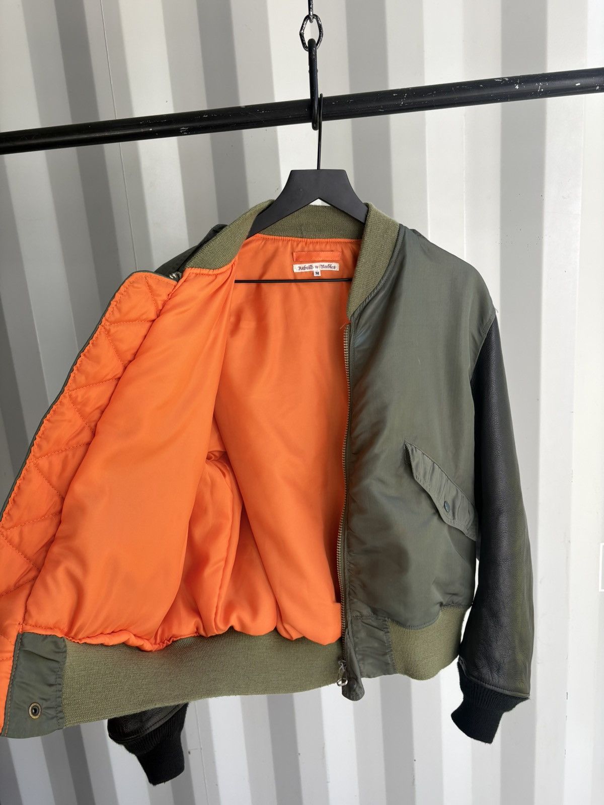 Needles Rebuild MA1 Bomber Jacket Leather Sleeves Size US M / EU 48-50 / 2 - 6 Thumbnail
