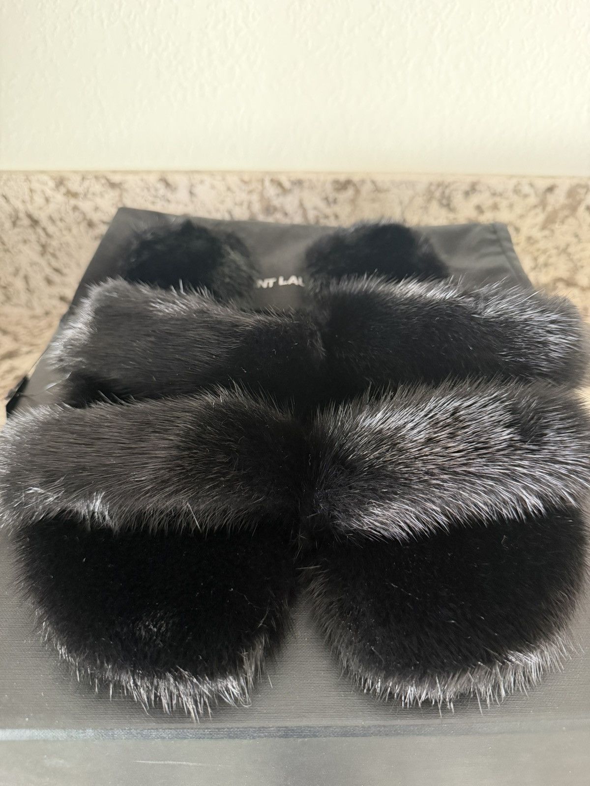 Saint Laurent Paris REAL MINK SANDALS SAINT LAURENT Size US 12 / EU 45 - 2 Thumbnail