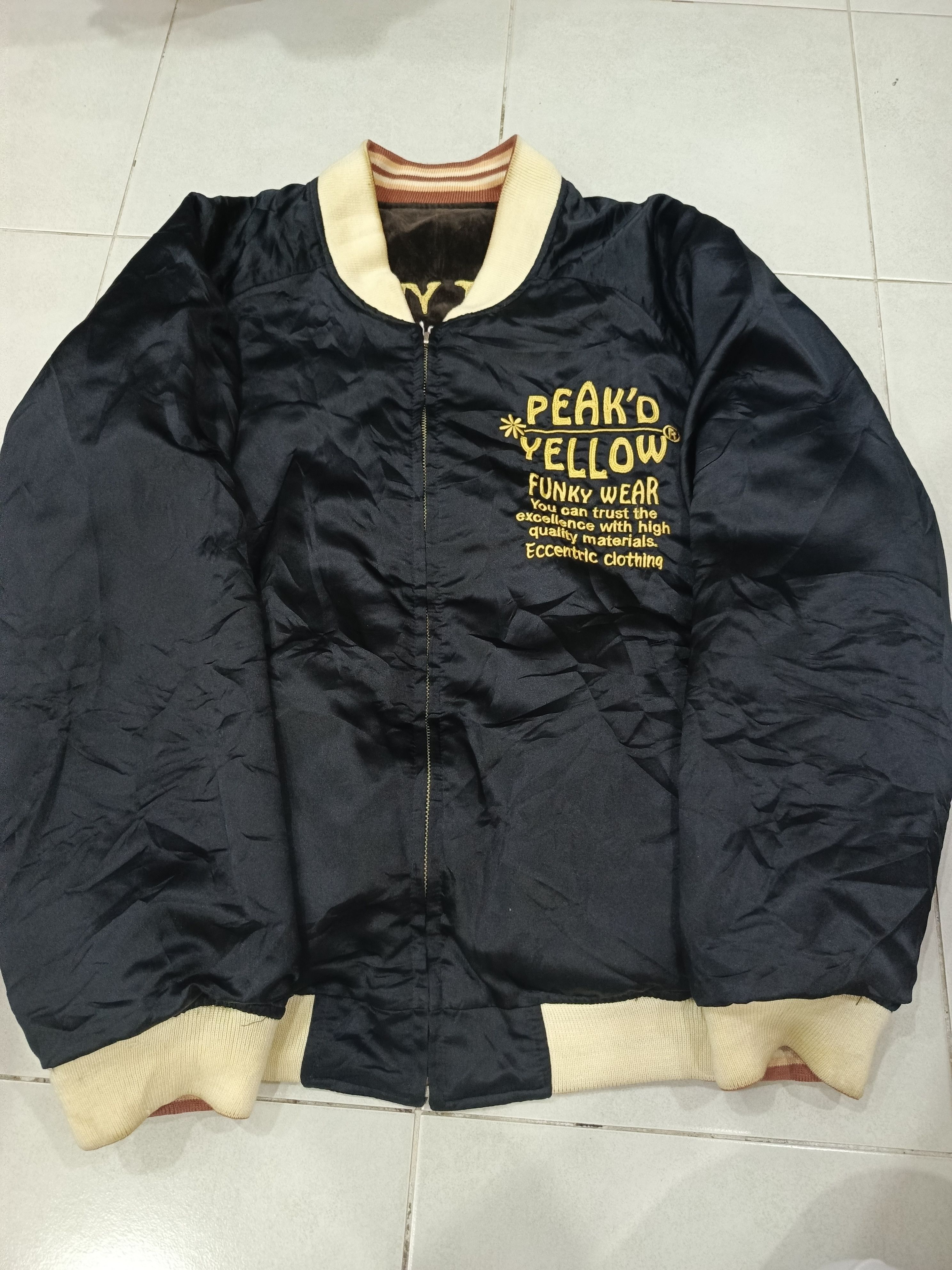 Vintage Peak'D Yellow Kiss My Tattoo Oiran Sukajan Yakuza Size US L / EU 52-54 / 3 - 9 Thumbnail