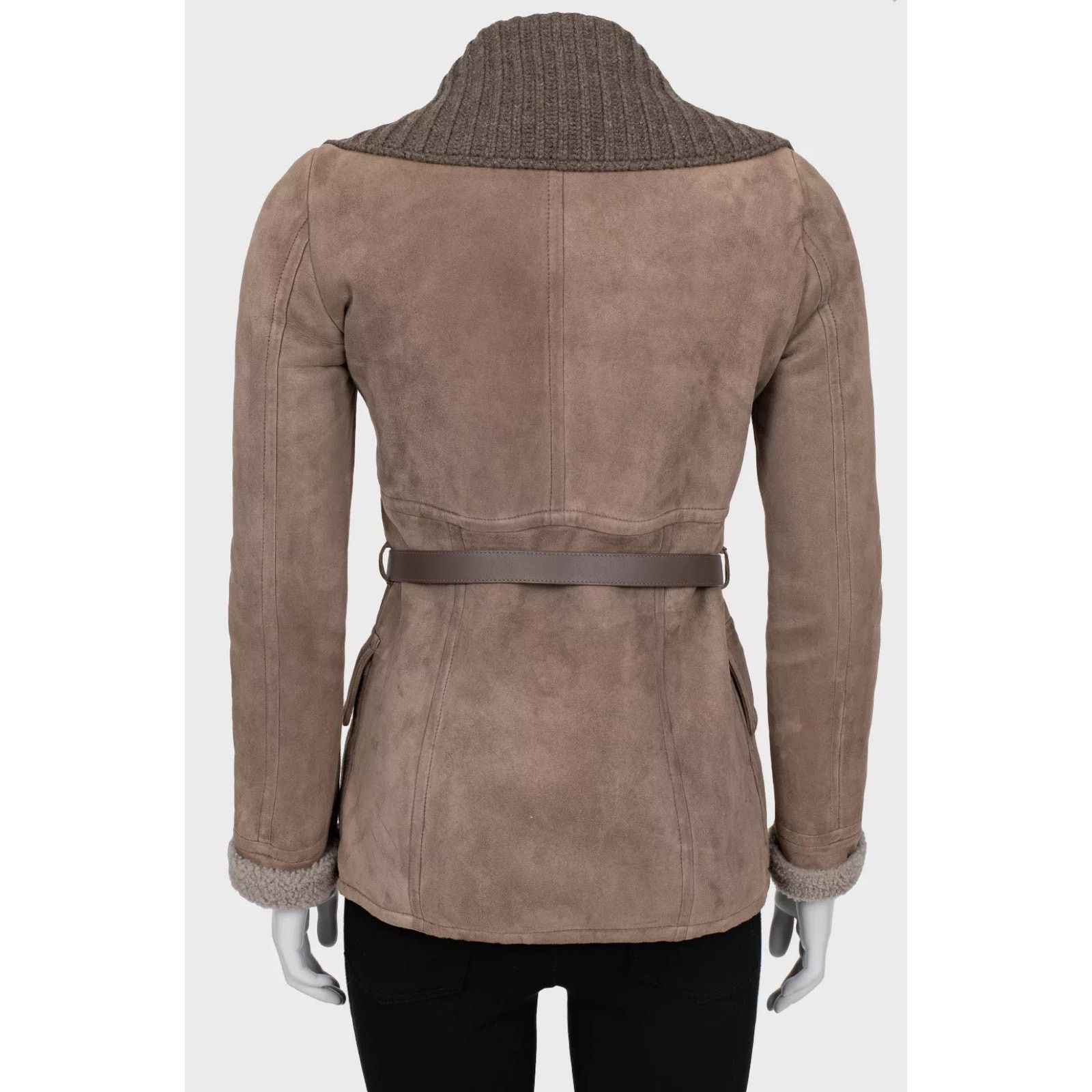 Gucci Gucci Cashmere Collar Belted Shearling Leather Jacket Sz.40 Size S / US 4 / IT 40 - 3 Thumbnail