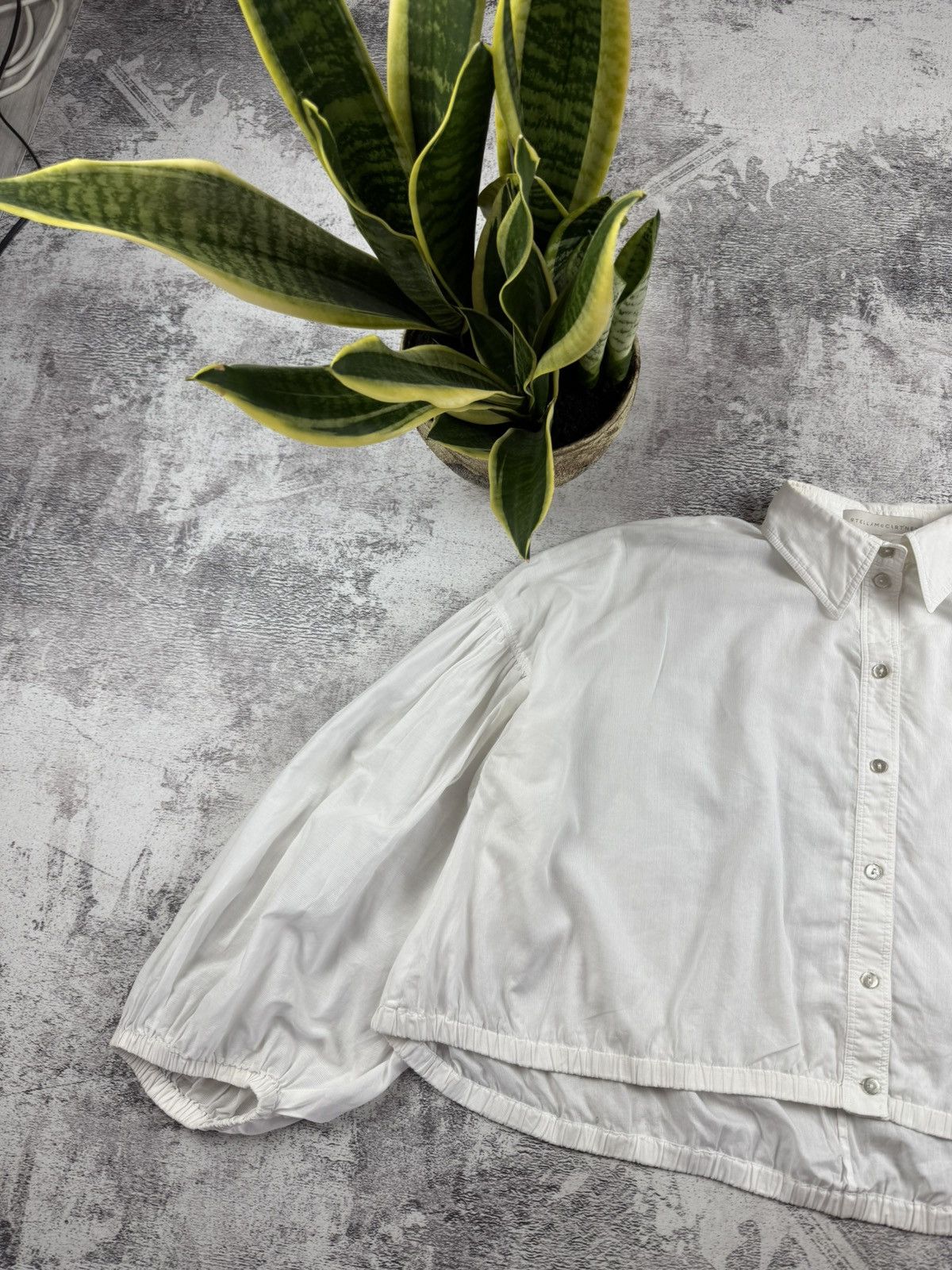 Stella McCartney Stella McCartney White Cropped Puff Sleeves Fit Button Women’s Longsleeve Shirt Size S / US 4 / IT 40 - 4 Thumbnail