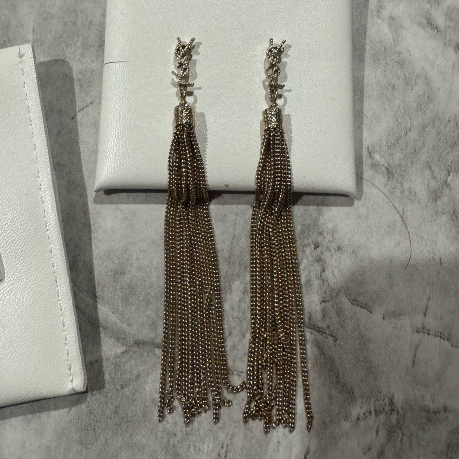 Yves Saint Laurent YSL Gold Tassel Earrings Size ONE SIZE - 1 Thumbnail