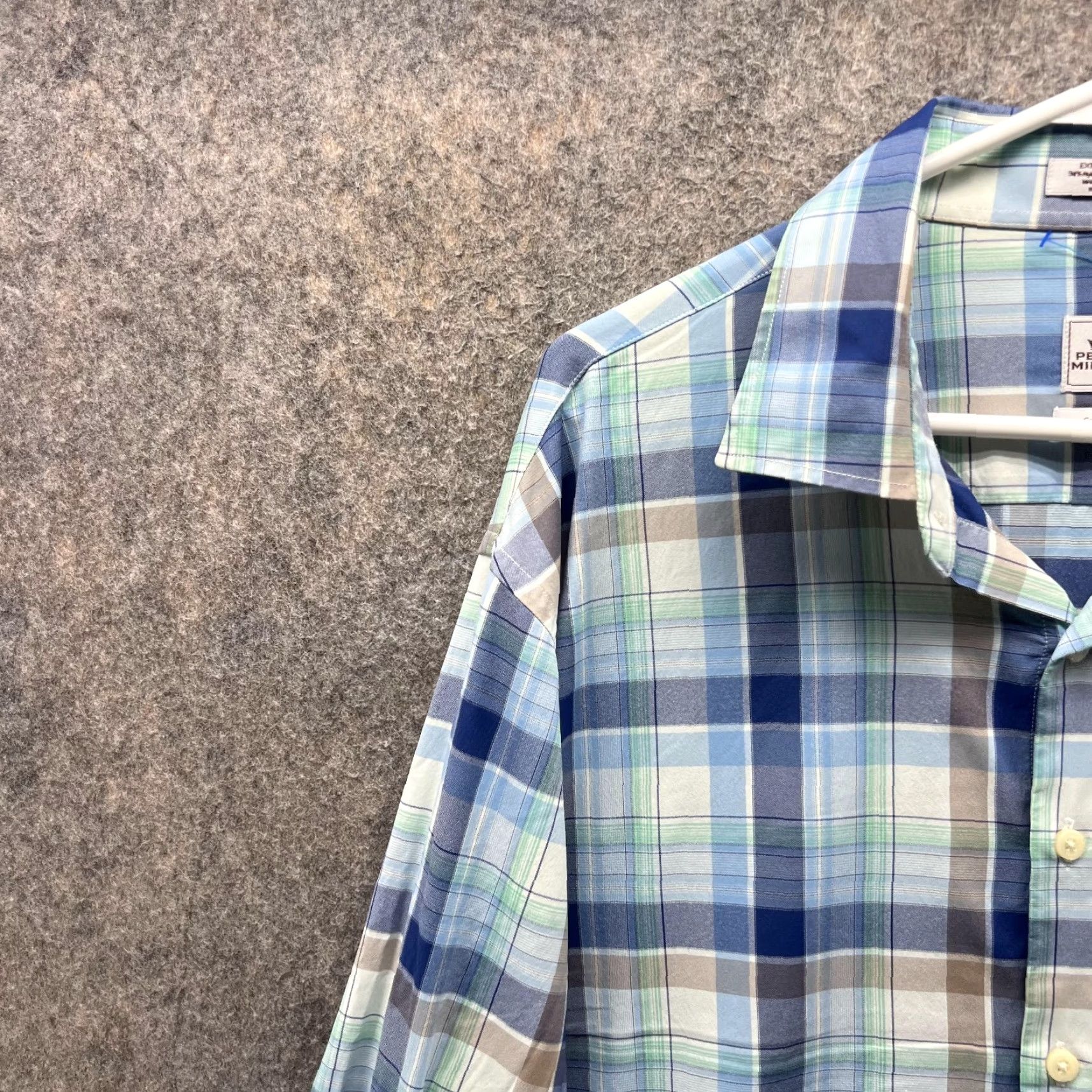 Peter Millar VINTAGE Peter Millar Shirt Men XL Blue Button-Down Nylon Plaid Size US XL / EU 56 / 4 - 3 Thumbnail