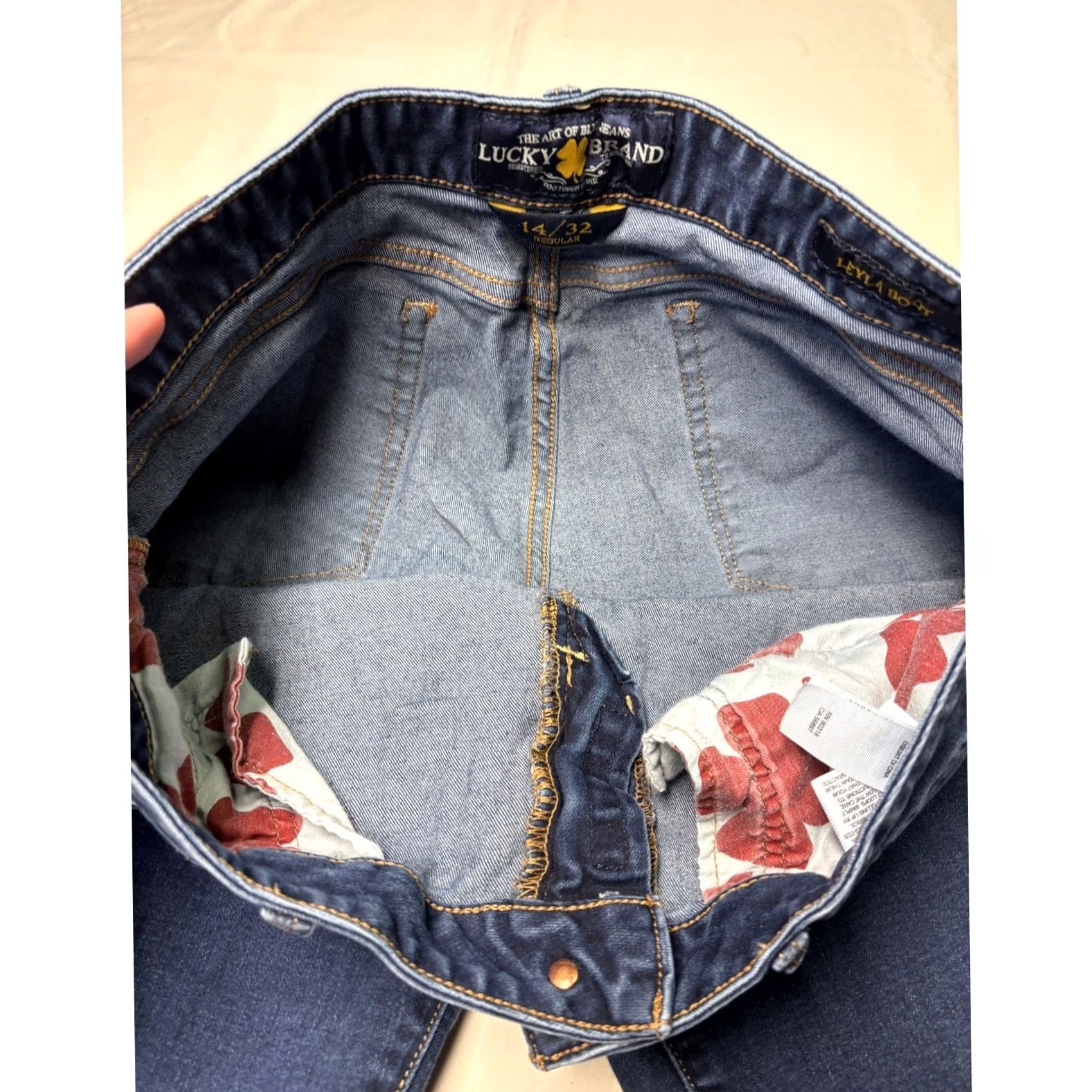Lucky Brand Lucky Brand Jeans Women 14W Boots Jeans Bootcut Regular Blue Denim Flare Leg 32 Inseam VINTAGE No? Size 36" / US 14 / IT 50 - 4 Thumbnail