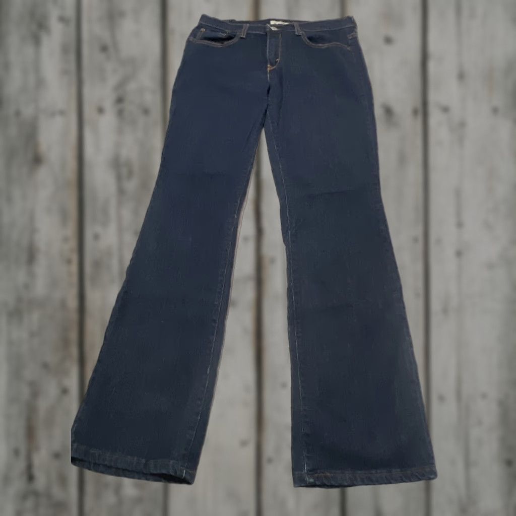 Levi's LEVI'S 505 Jeans WOMEN'S 10 Straight Leg Cotton Spandex Mid Rise 32W 32L Dark Blue - Levi's 505 - 90s USA Theme, Regular Fit, Jeans Size 32" / US 10 / IT 46 - 1 Thumbnail