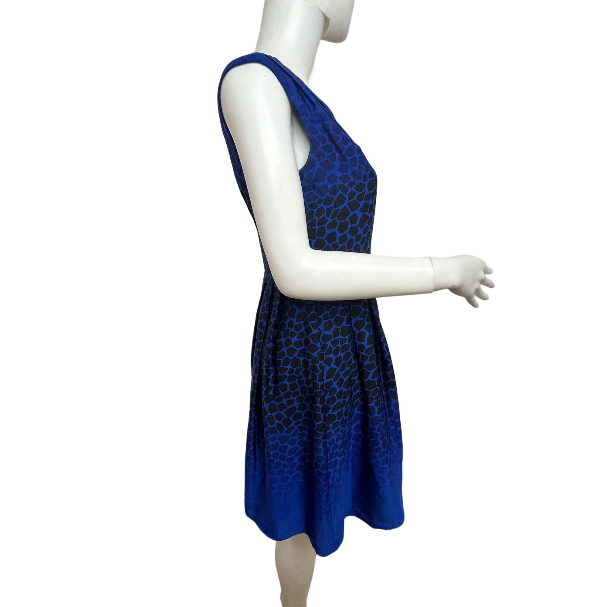 Ann Taylor Ann Taylor Loft Petites Dress 2P Blue Black Leopard Print Om Size XS / US 0-2 / IT 36-38 - 6 Thumbnail