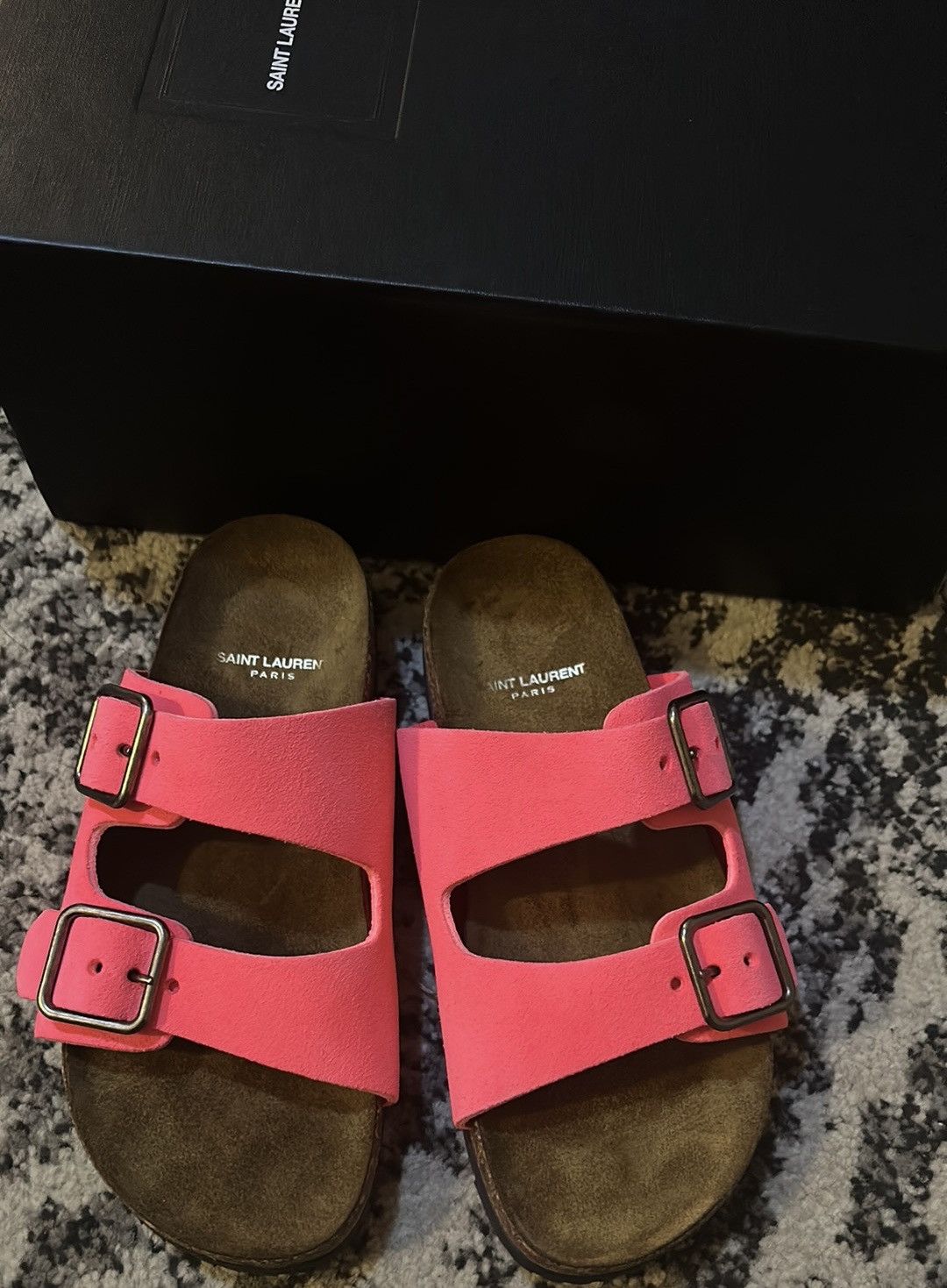 Saint Laurent Paris Saint Laurent Jimmy Buckle Flat Sandals in Suede size 36 Size US 6 / IT 36 - 2 Thumbnail