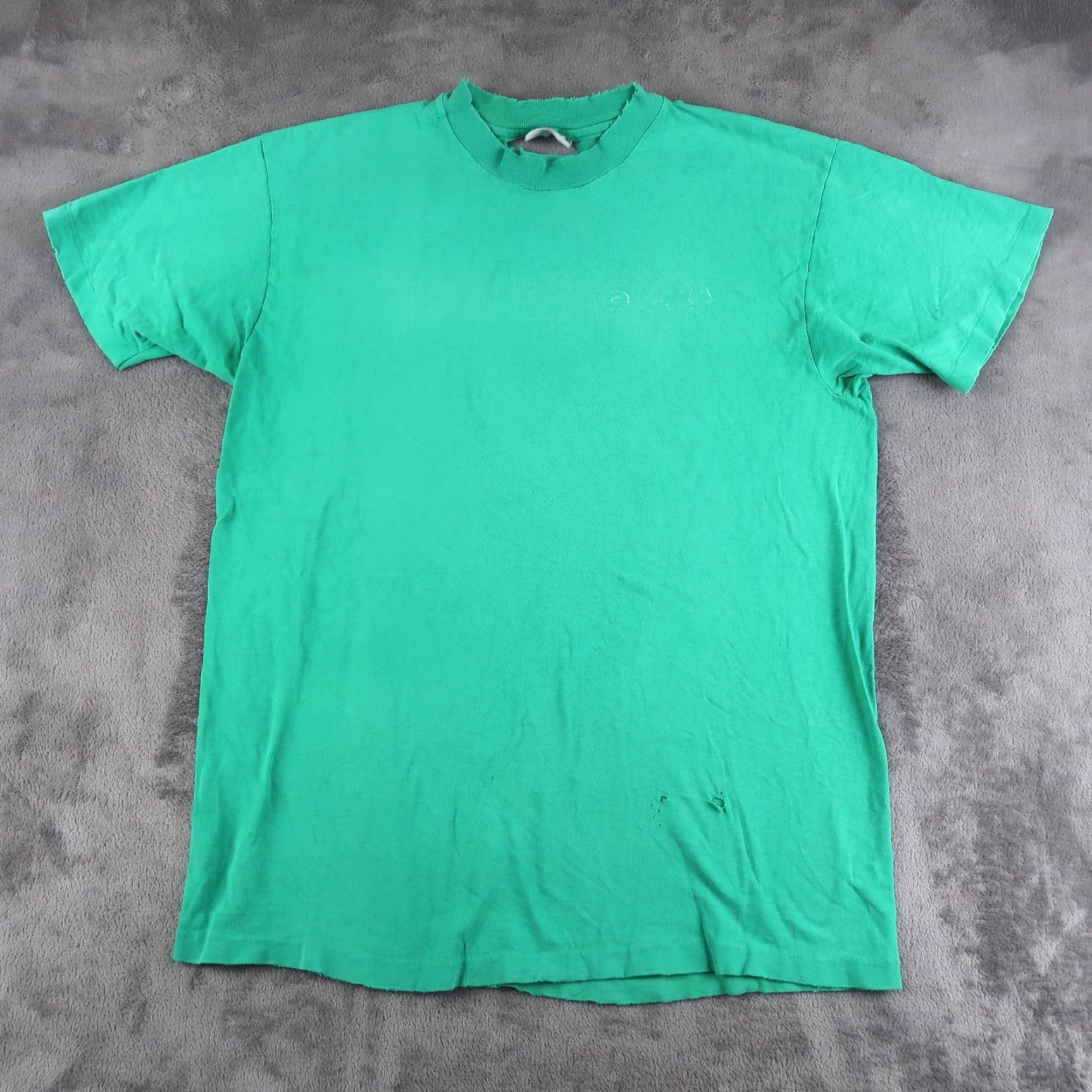 Hanes VINTAGE Tako Poke T Shirt Mens L Green Distressed Graphic Print 80s 90s Dog Funny Streetwear Size US L / EU 52-54 / 3 - 2 Thumbnail