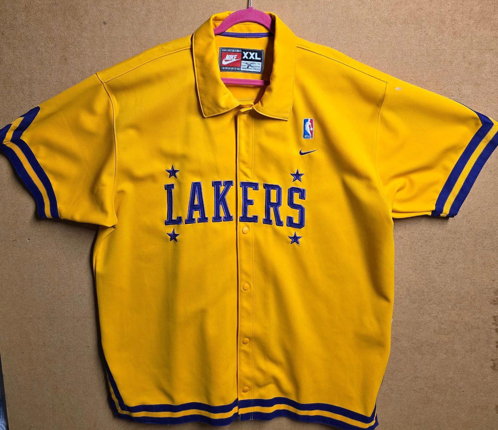 Nike Mens XXL LA Lakers Rewind 57 Vintage Shooting Shirt Warmup Size US XXL / EU 58 / 5 - 1 Thumbnail