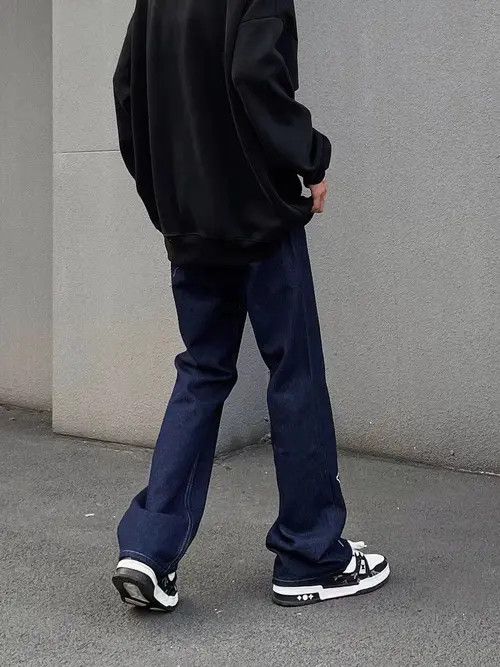 Japanese Brand × Jean High street trendy star embroidered micro-flared jeans Size US 32 / EU 48 - 3 Thumbnail