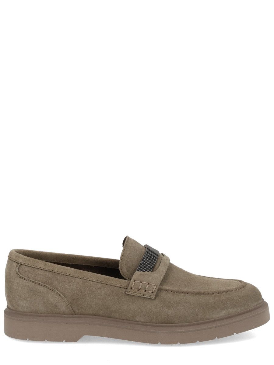 Brunello Cucinelli BRUNELLO CUCINELLI LEATHER LOAFER - DOVE (IT 37) Size US 7 / IT 37 - 1 Thumbnail