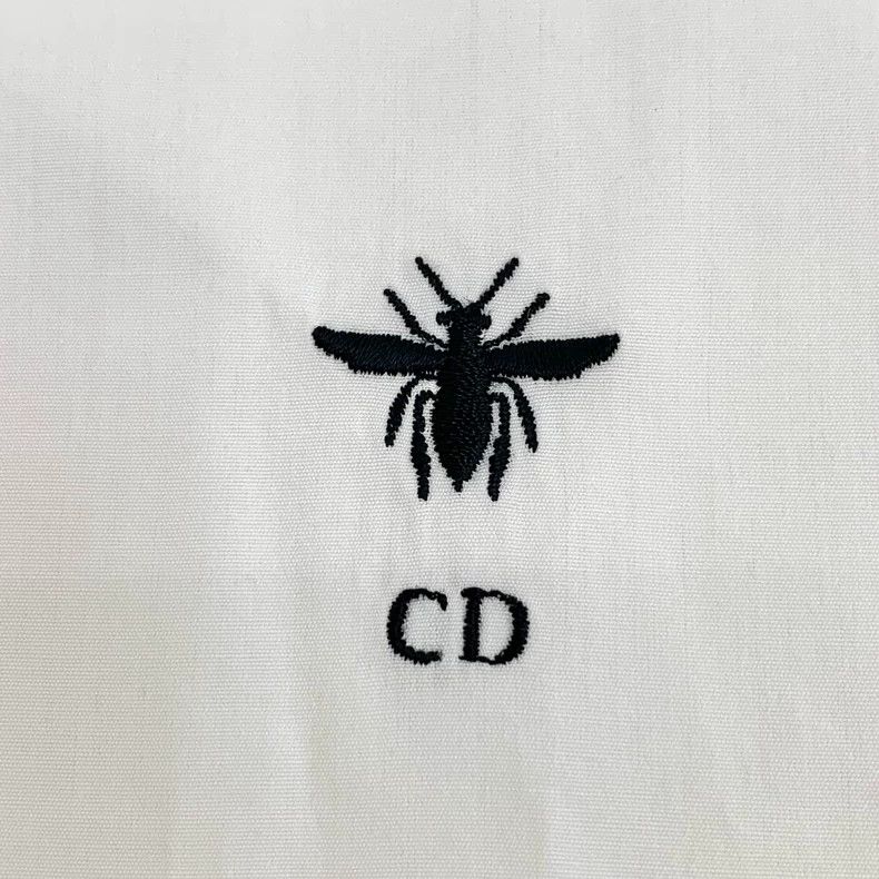 Dior Dior White bee embroidered cotton lapel single-breasted sh Size XS / US 0-2 / IT 36-38 - 5 Thumbnail