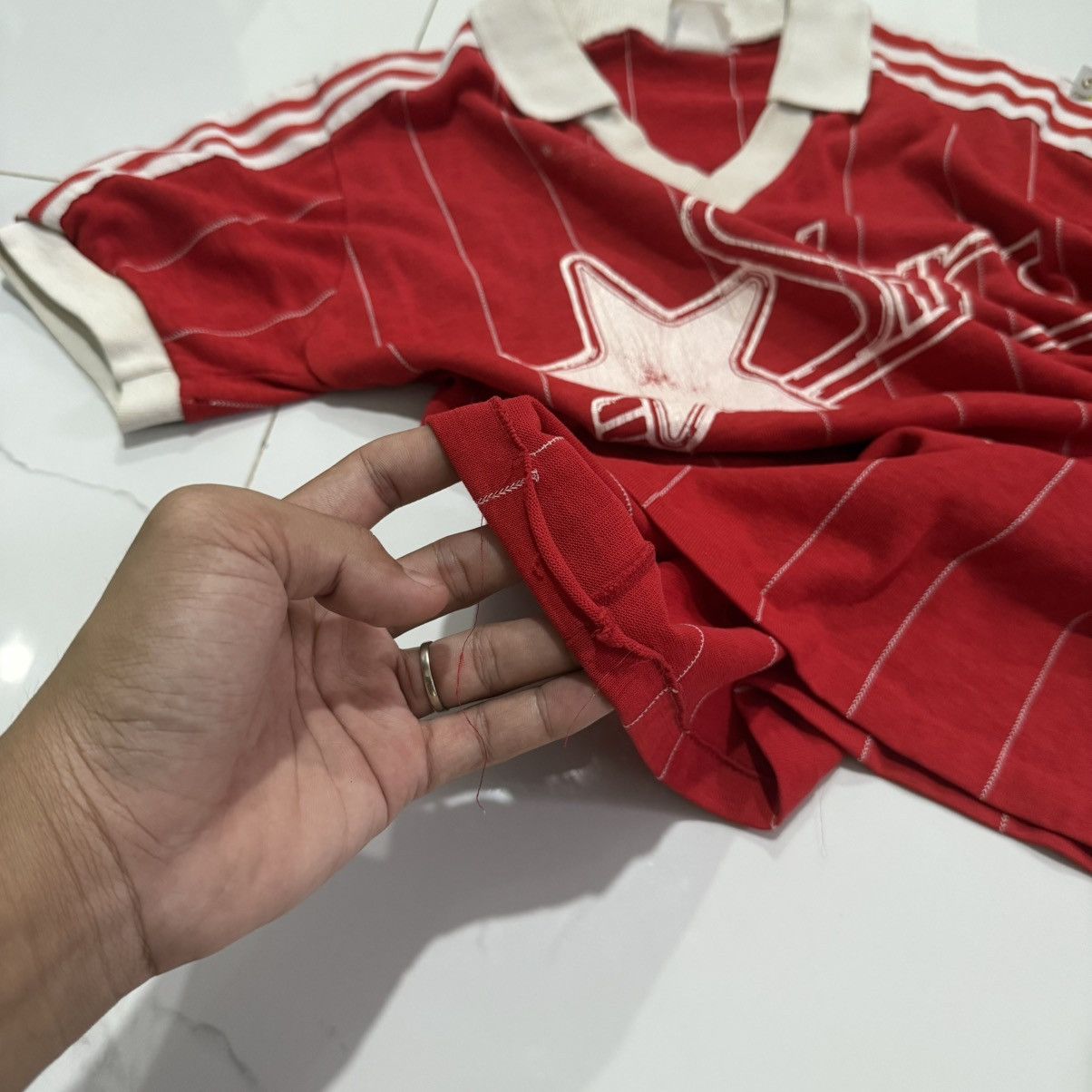 Adidas Adidas Ringer Stars 80/90's Size US M / EU 48-50 / 2 - 8 Thumbnail
