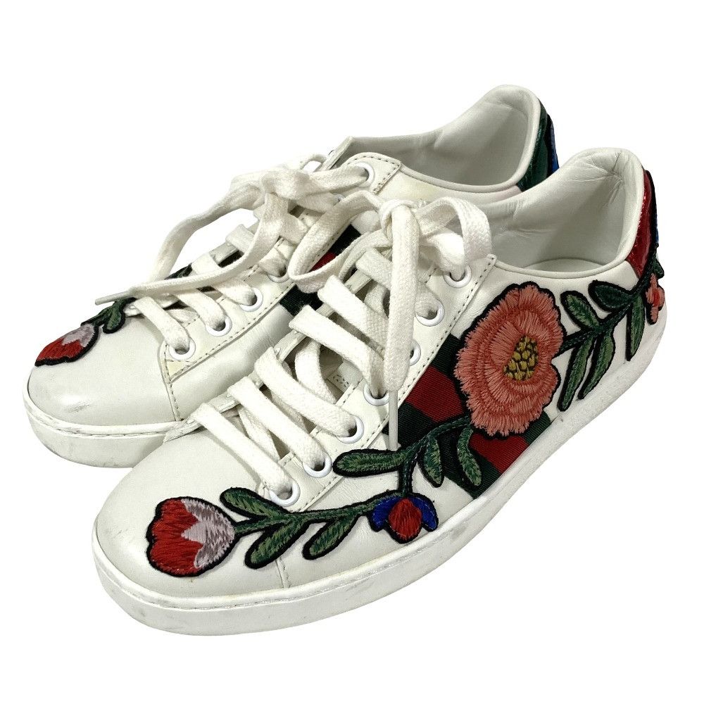 Gucci Gucci Gucci Ace Embroidery Low Sneaker Leather Shoes 431917 DUTY FREE for USA Size ONE SIZE - 1 Thumbnail