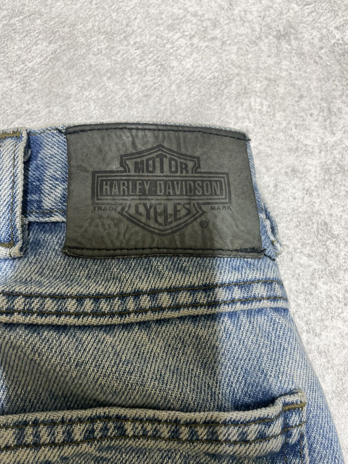 Harley Davidson × Vintage Vintage Rare Harley Davidson Trademark Logo Denim Jeans Size US 32 / EU 48 - 14 Thumbnail