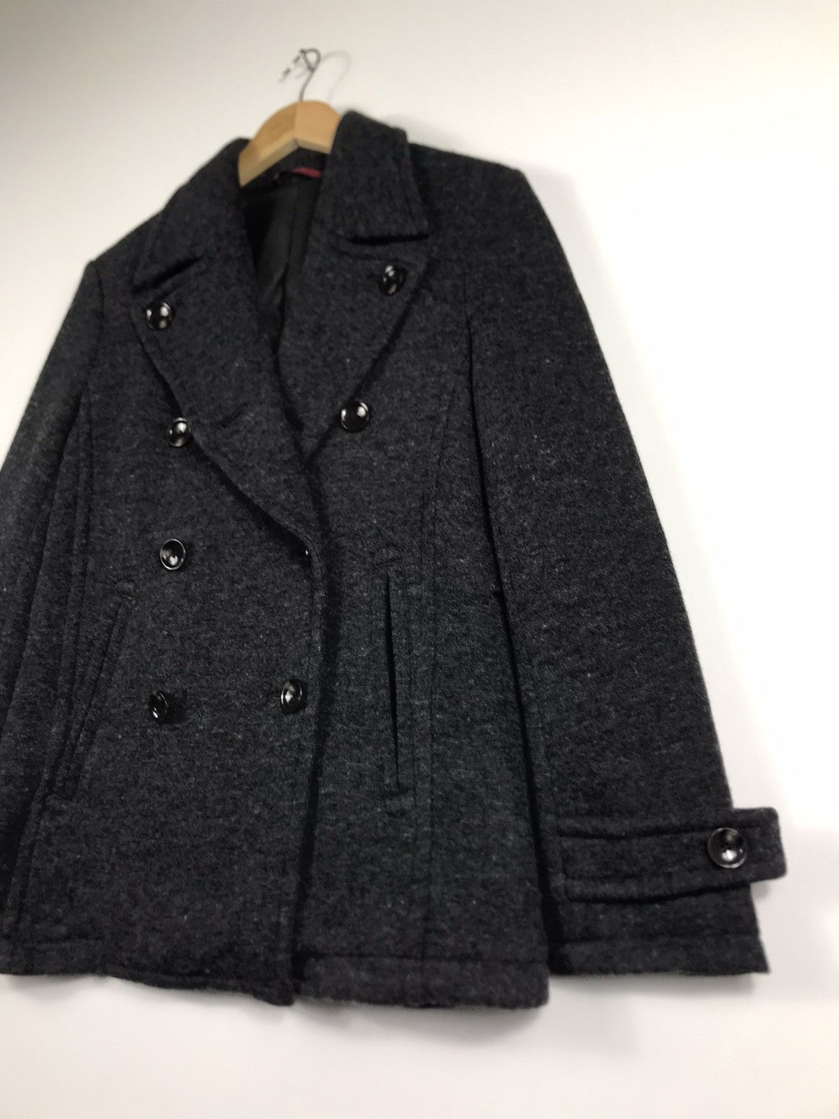 Comme Ca Ism 🔥Comme Ca Men Wool Double Breast Peacoat Size US S / EU 44-46 / 1 - 3 Thumbnail