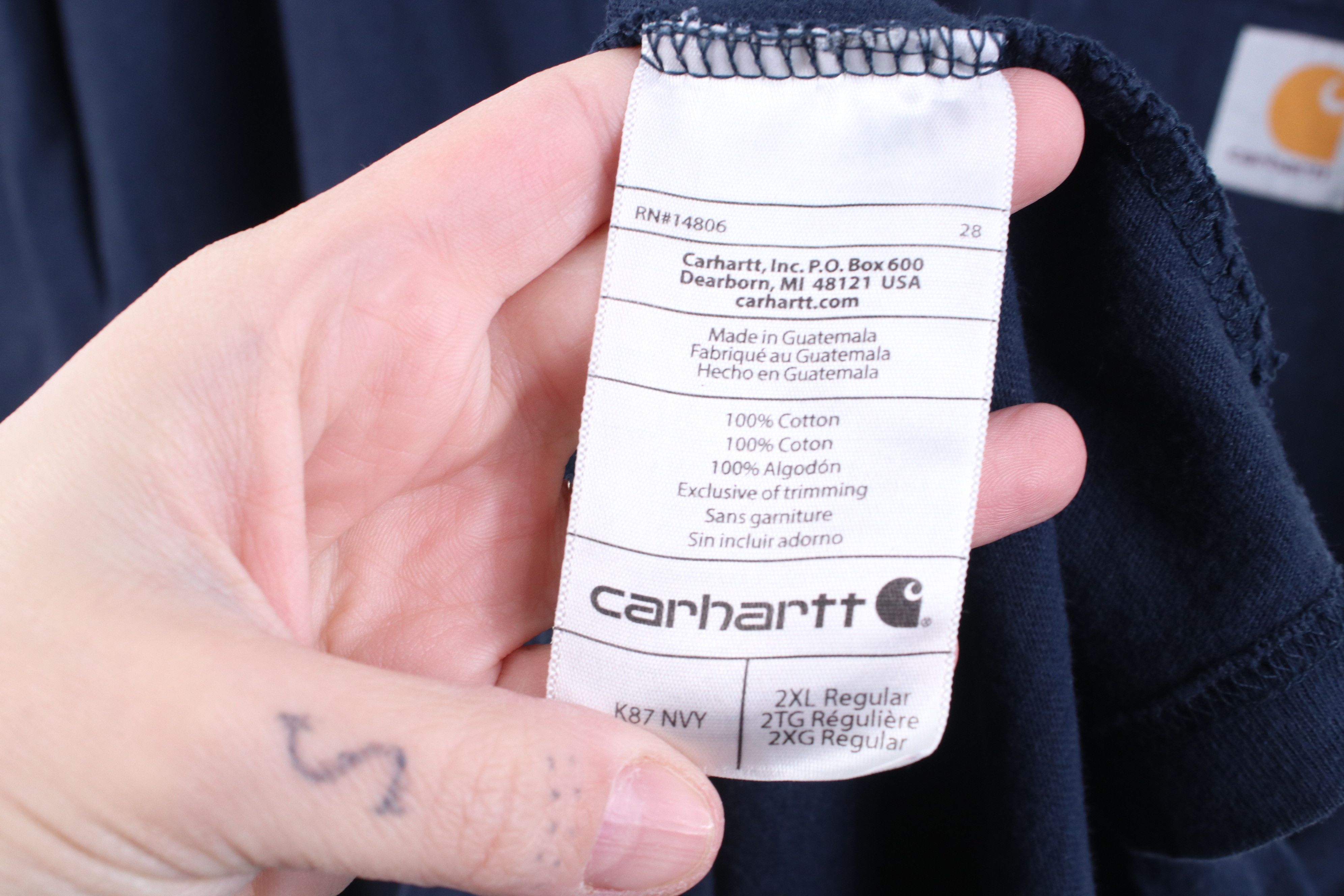 Carhartt Vintage Y2K Carhartt Heavy Pocket T-Shirt Navy Blue Cotton Size US XXL / EU 58 / 5 - 11 Thumbnail