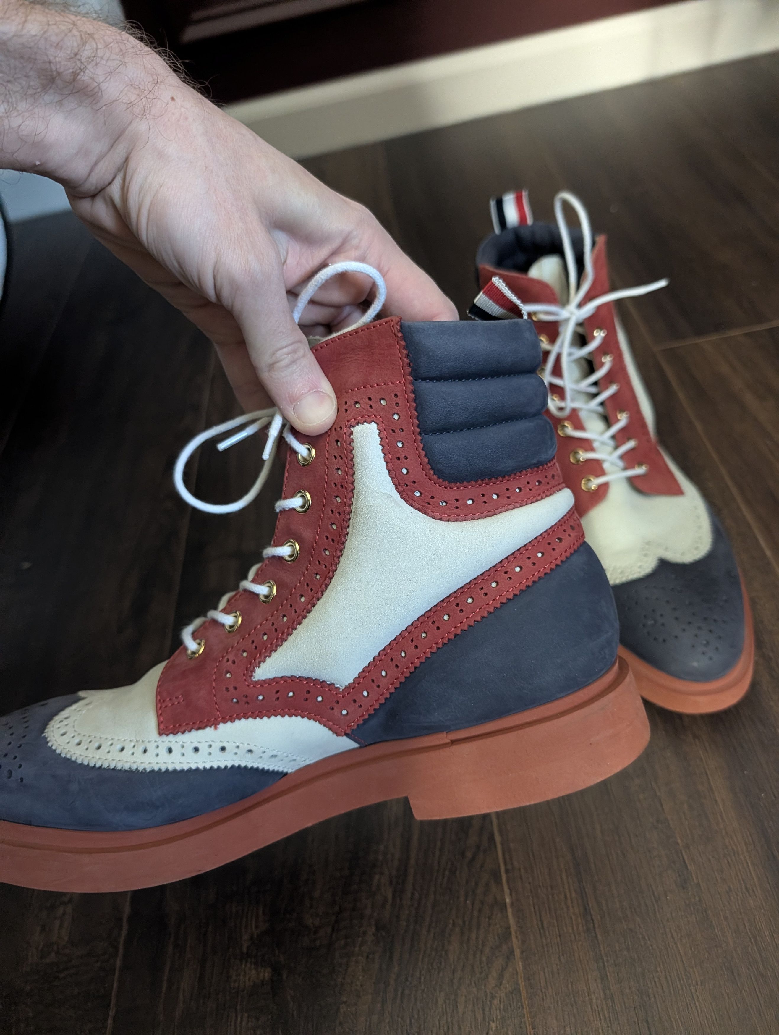 Thom Browne Suede Wingtip Brogue Boots Made in Italy sz 8 Size US 8 / EU 41 - 4 Thumbnail
