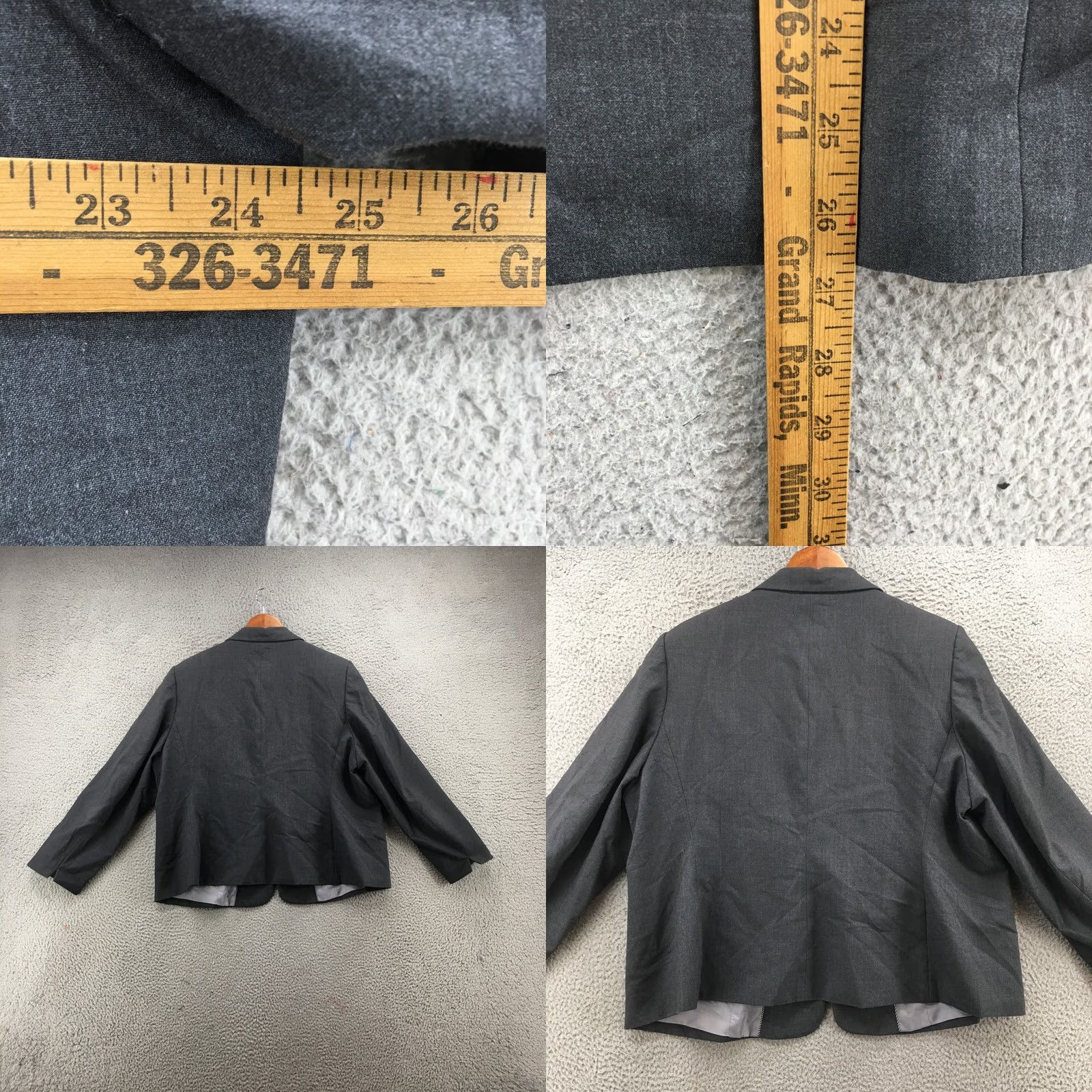 Calvin Klein Calvin Klein Blazer Womens 22W Grey Single-Breasted Collared Long Sleeve Sport Coat Jacket Size 3XL / US 20-22 - 8 Thumbnail