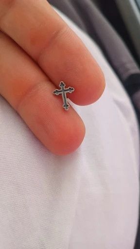 Jewelry Tiny Gothic Cross Stud Earrings 925 Sterling Ear Gift Size ONE SIZE - 7 Thumbnail