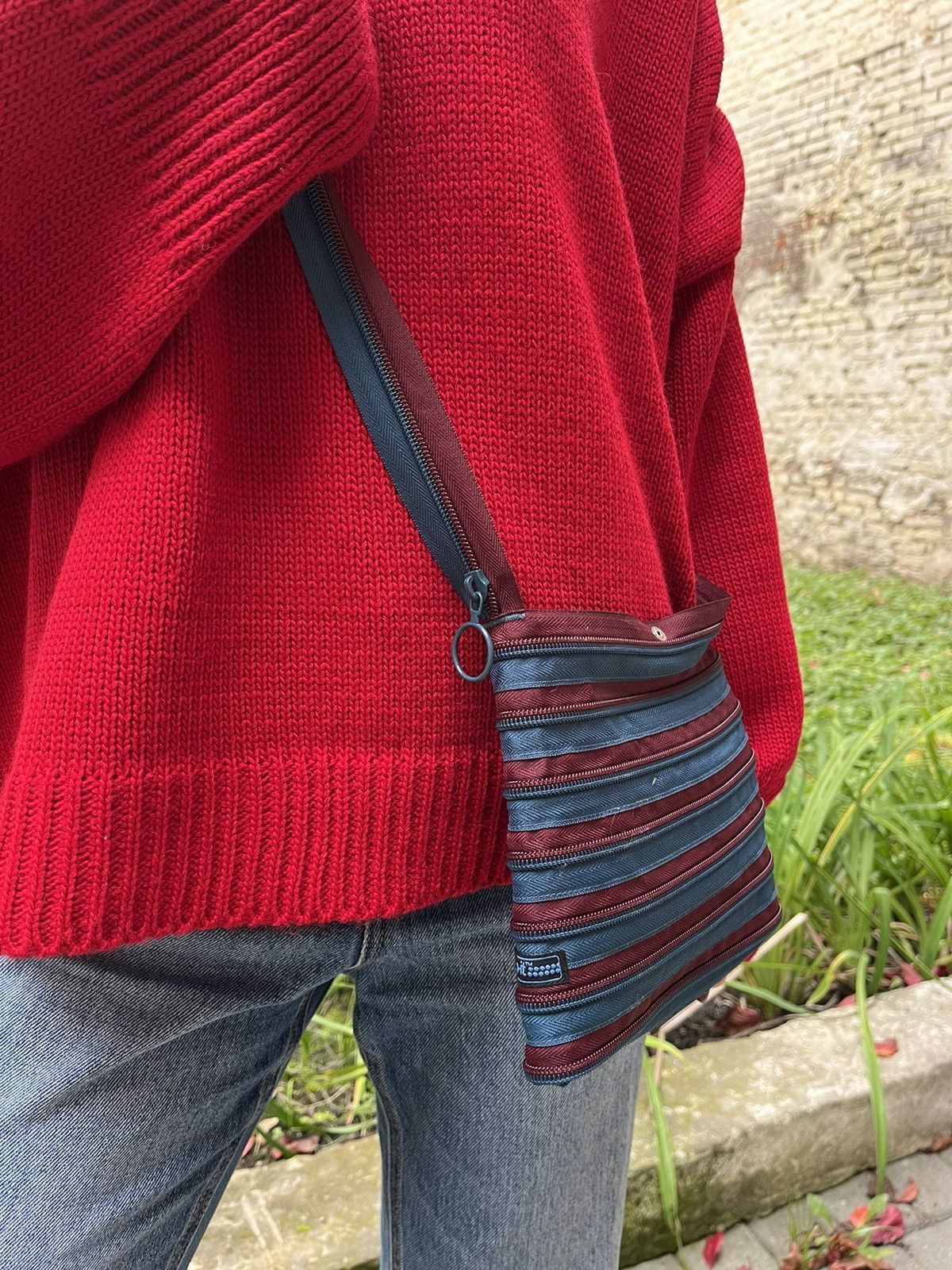 Vintage Zip It Crossbody Bag - Unique Zipper Design Size ONE SIZE - 1 Thumbnail
