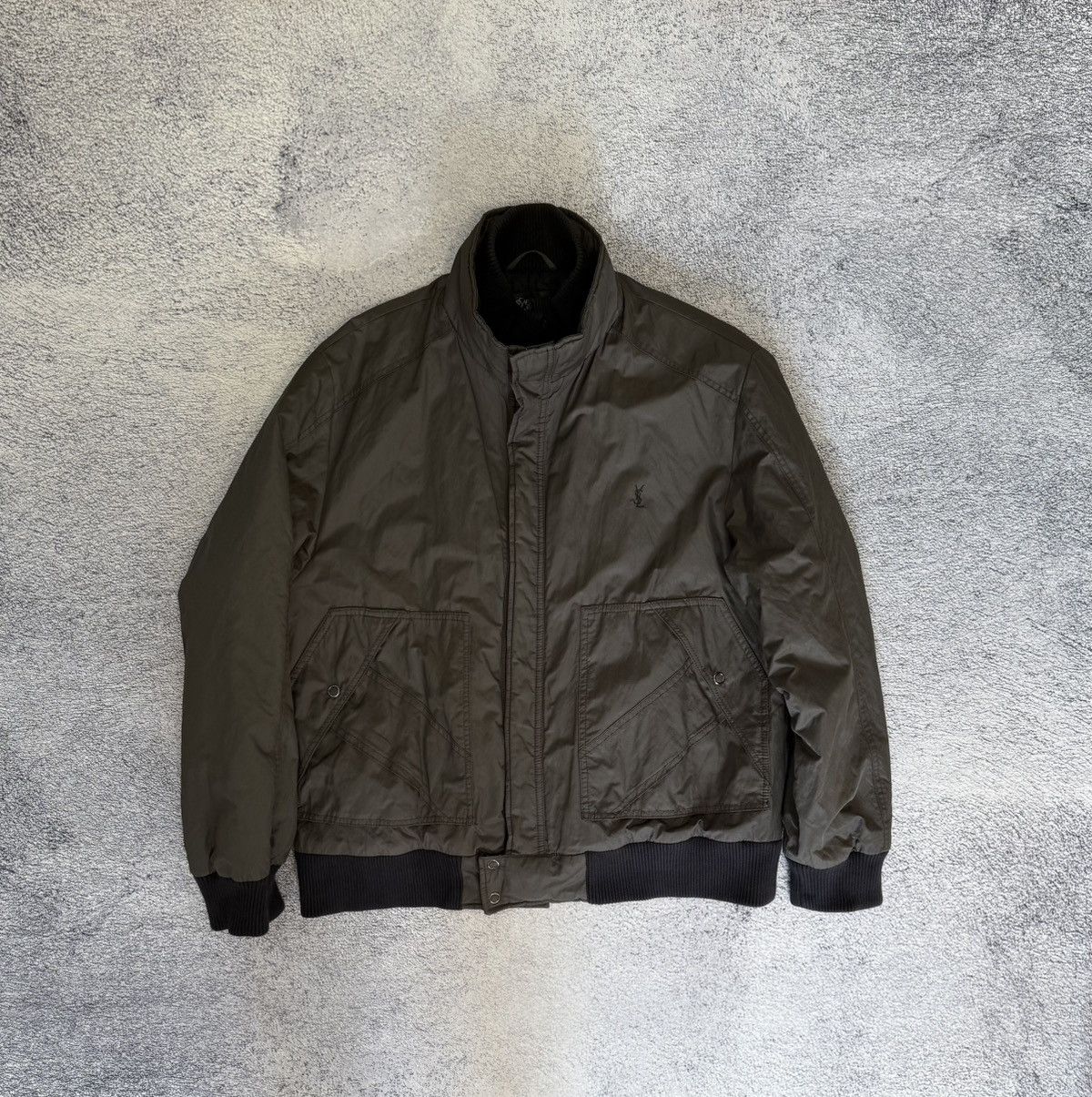 Yves Saint Laurent YSL Yves Saint Laurent Jacket L Graphite Logo Bomber Designe Size US L / EU 52-54 / 3 - 4 Thumbnail