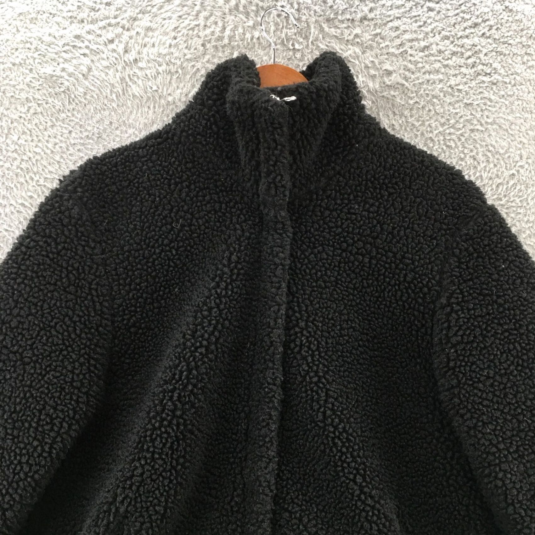 H&M H&M Fleece Zip Up Sweater Womens M Black Mock Neck Dolman Long Sleeve Size M / US 6-8 / IT 42-44 - 2 Thumbnail