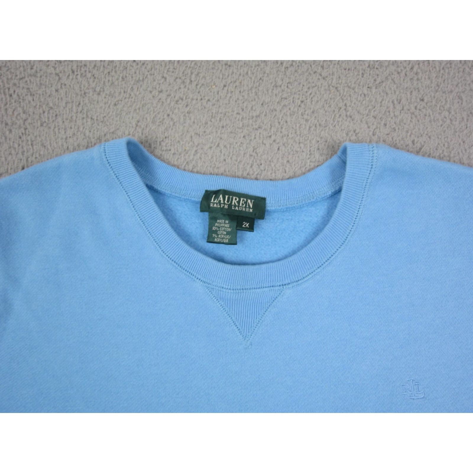 Ralph Lauren VINTAGE Lauren Ralph Lauren Sweatshirt Womens 2X Blue Crew Neck Knit Pullover Logo City Classic All Seasons Fall Winter Spring Womens Size XXL / US 16-18 / IT 52-54 - 2 Thumbnail