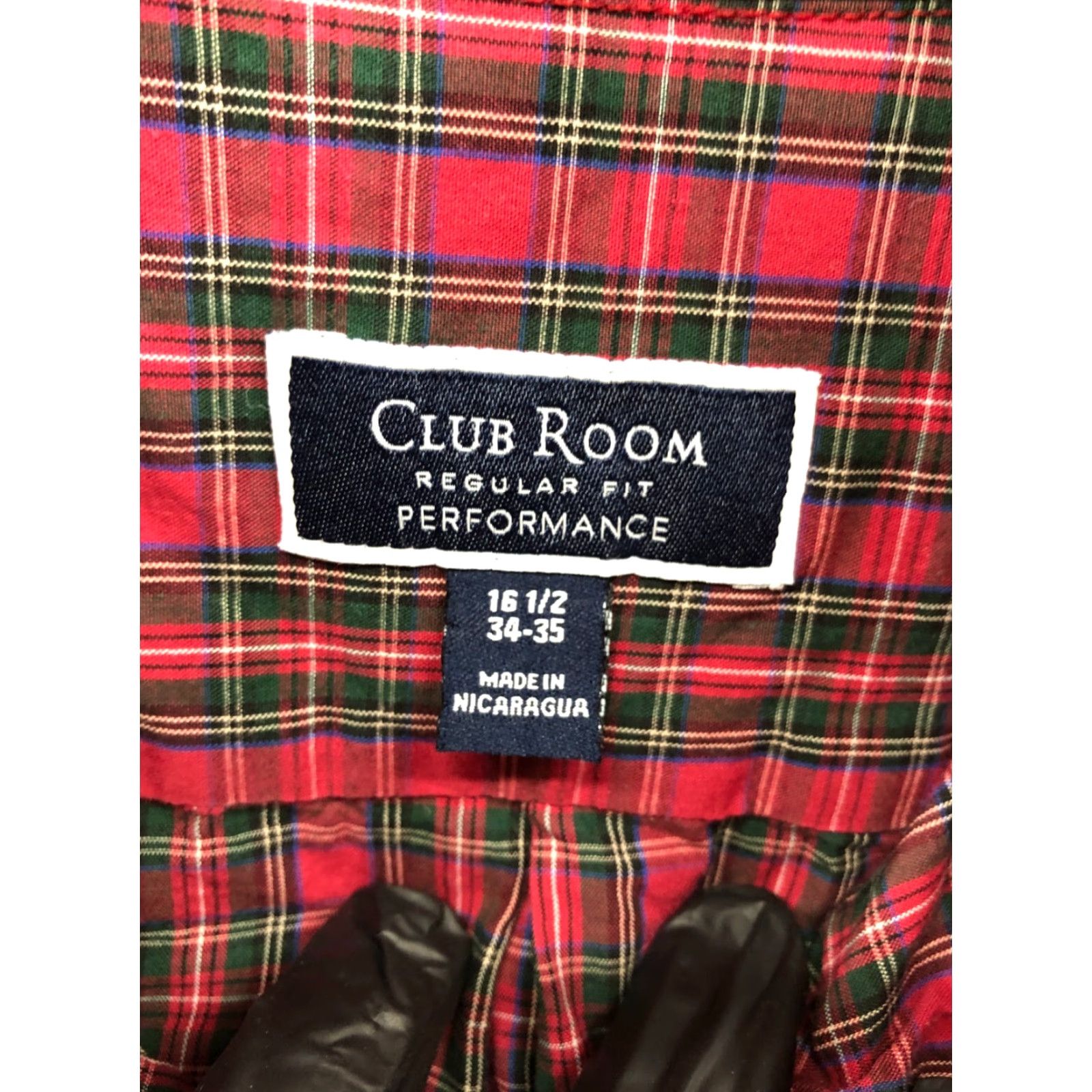 Club Room Club Room Shirt Mens Size 16.5 Red Plaid Long Sleeve Button Down Collar Size US XL / EU 56 / 4 - 6 Thumbnail