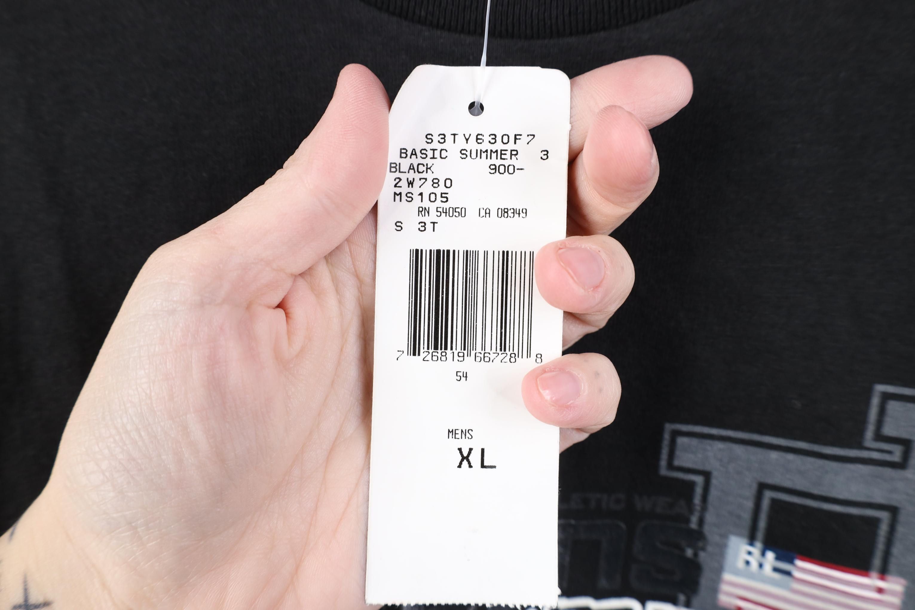 Polo Ralph Lauren Deadstock Vintage 90s Ralph Lauren Monogram T-Shirt Black Size US XL / EU 56 / 4 - 5 Thumbnail