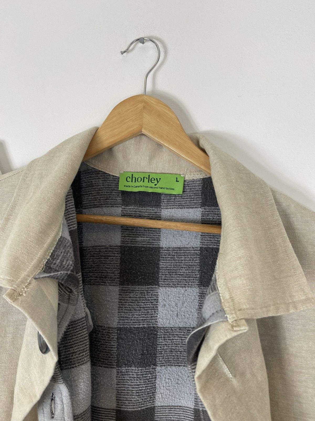 Chorley × Handmade UpCycled Deconstructed Flannel Lined Over Coat Villiers Size US L / EU 52-54 / 3 - 3 Thumbnail
