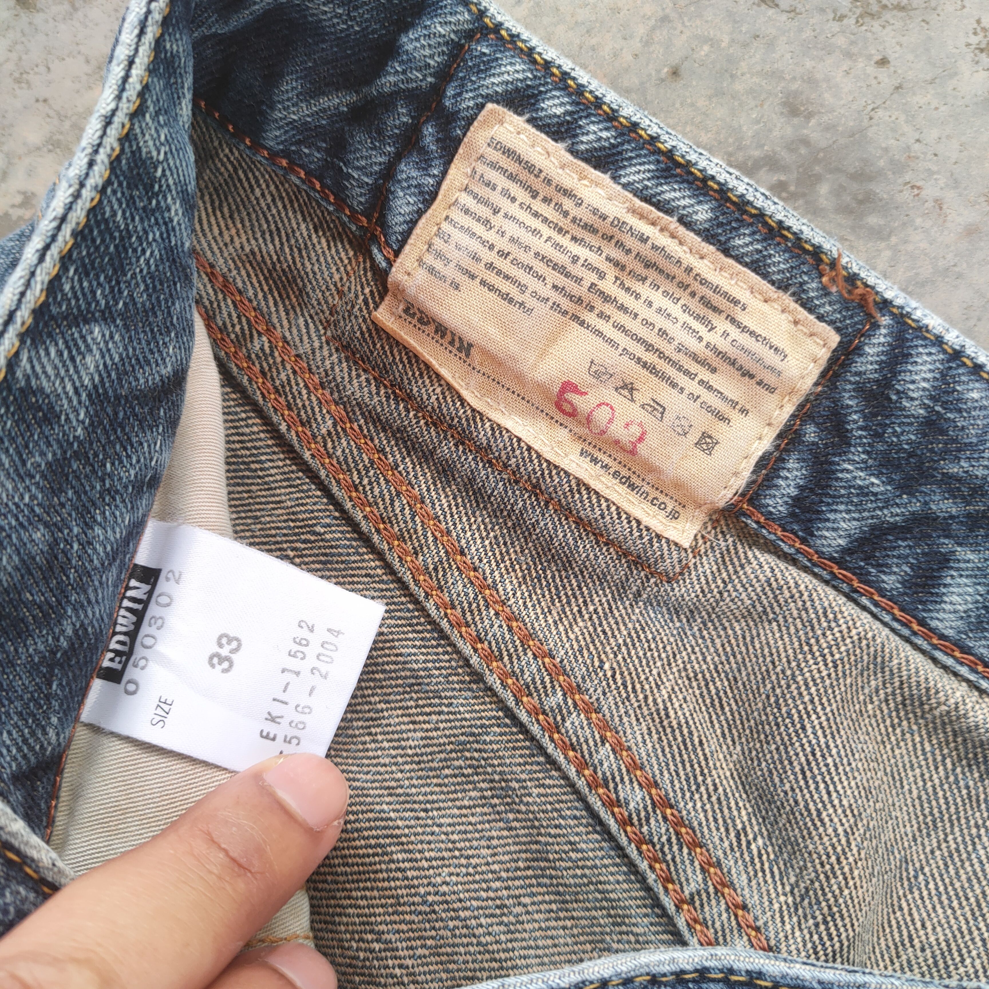Edwin W33 VINTAGE EDWIN 503ZZ DISTRESSED DENIM JEANS PANTS Size US 33 - 11 Thumbnail