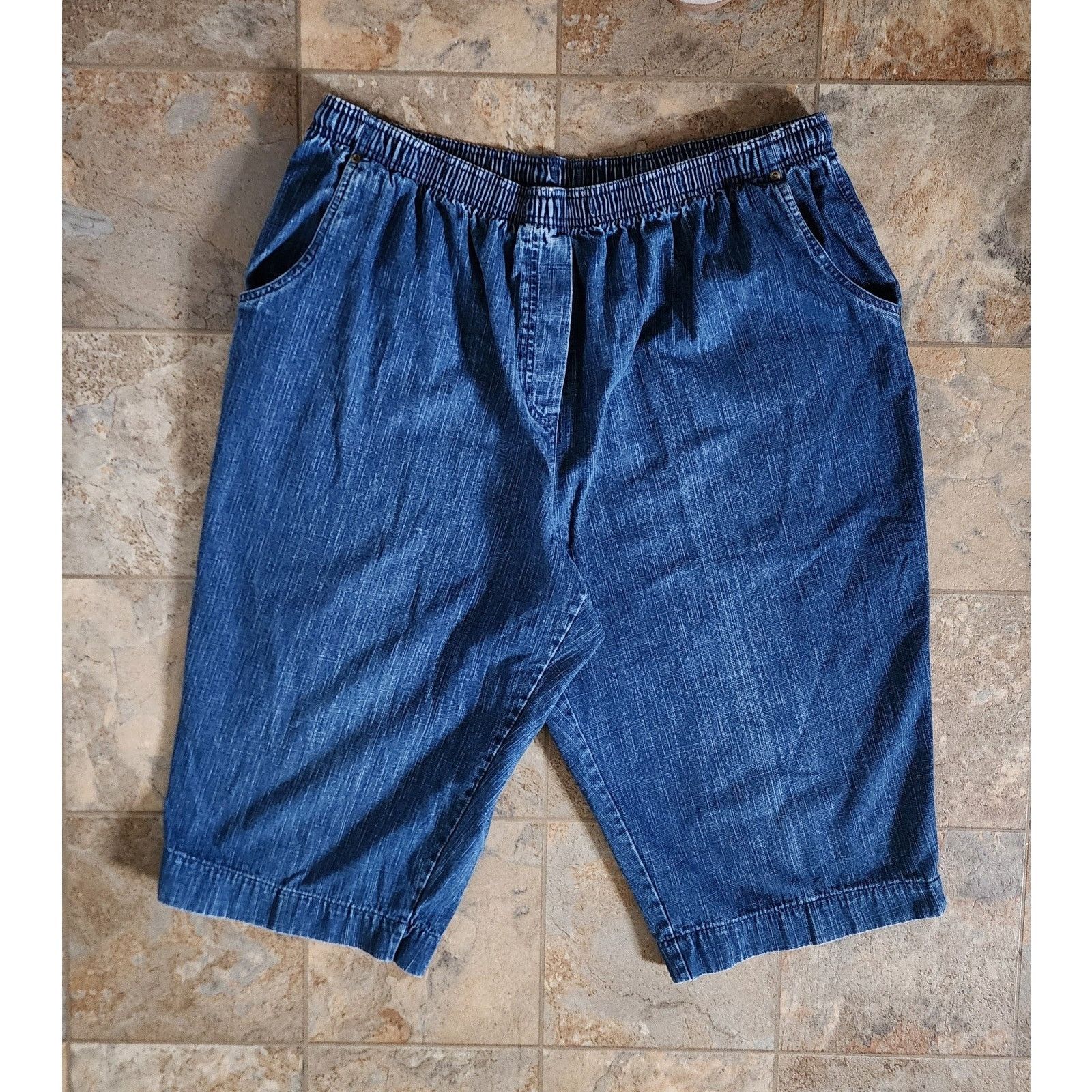 Other Studio Works Womens Stretch Jean Shorts Size 22W Size 42" / US 20 - 1 Thumbnail