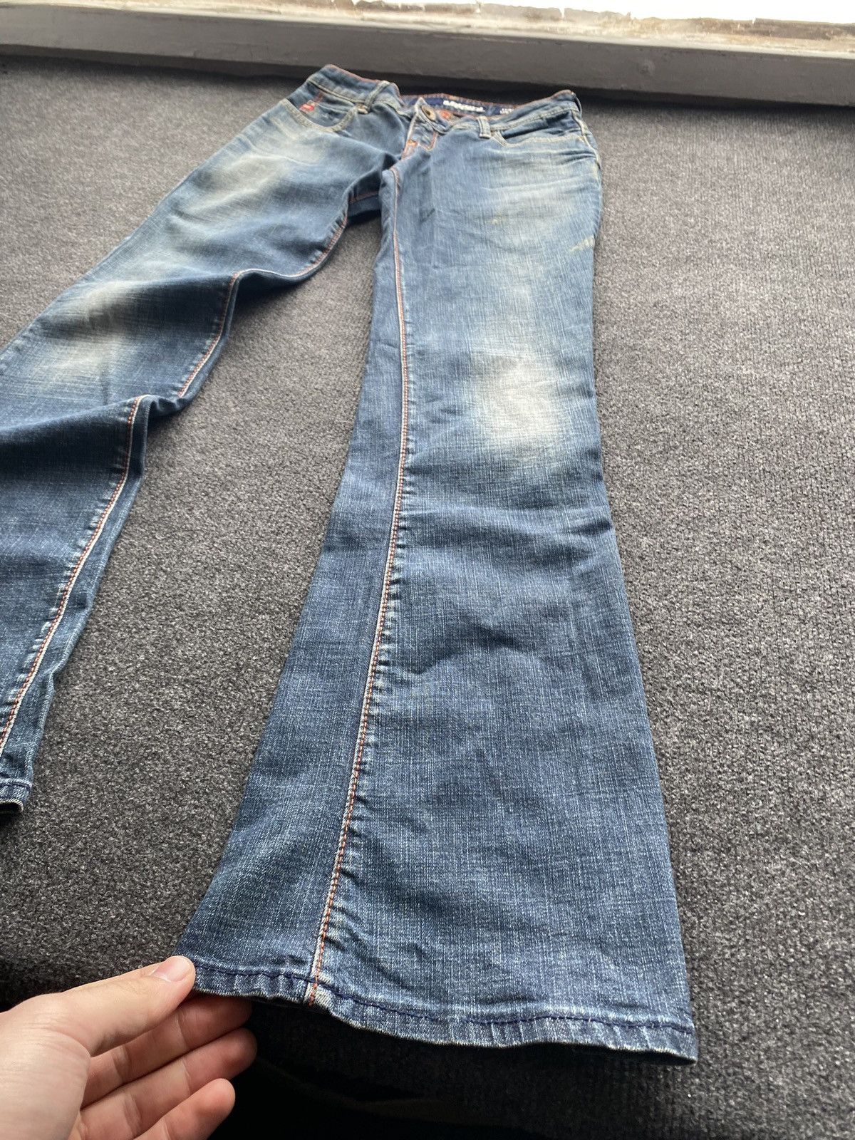 Miss Sixty 🔥Miss Sixty Sexy Extra Low Ty flared blue jeans goth emo y2k Size 28" / US 6 / IT 42 - 3 Thumbnail
