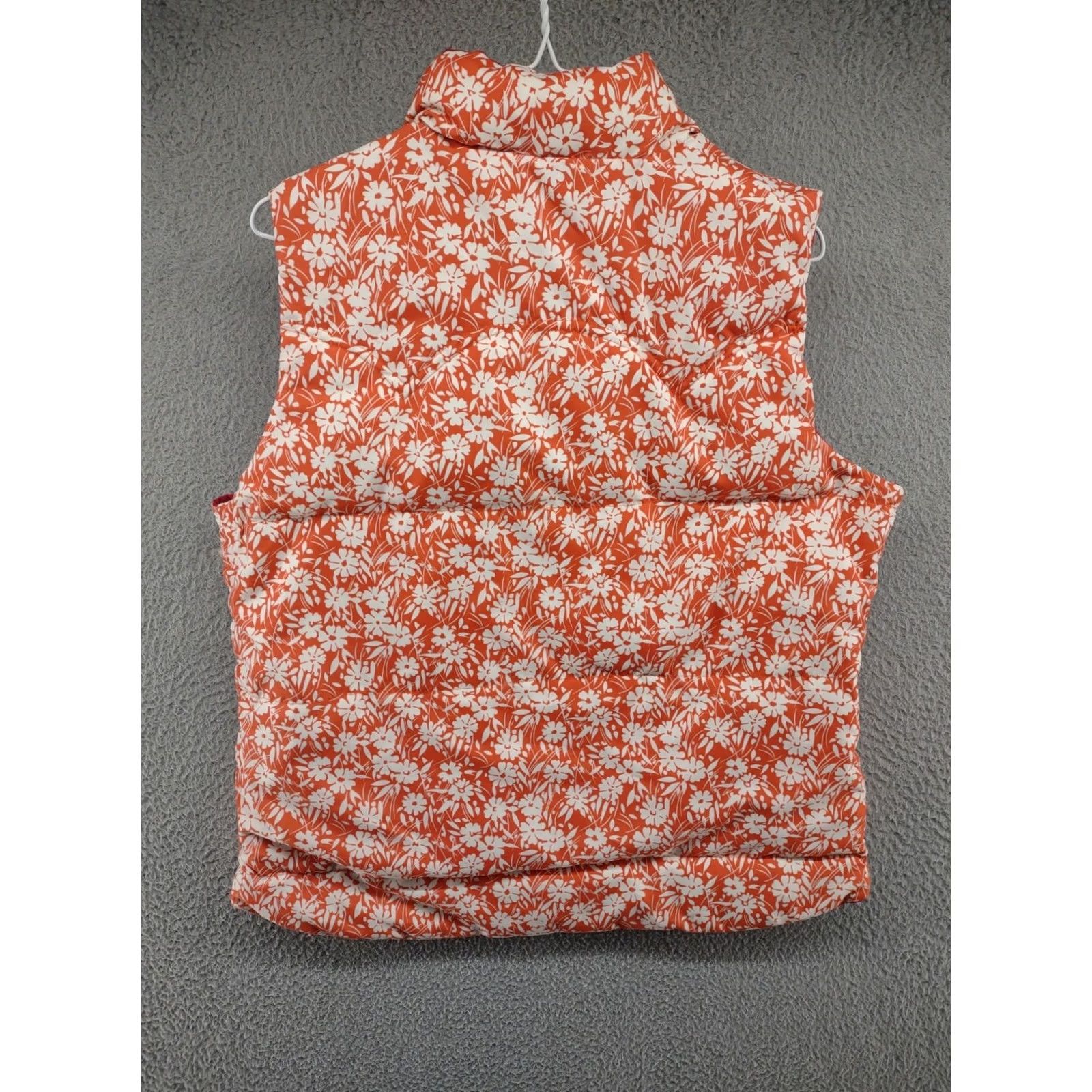American Eagle Outfitters American Eagle Reversible Puffer Quilt Puff Floral Snap Vest Orange Full Zip Shirt Womens M Multicolor 90s? Size M / US 6-8 / IT 42-44 - 4 Thumbnail
