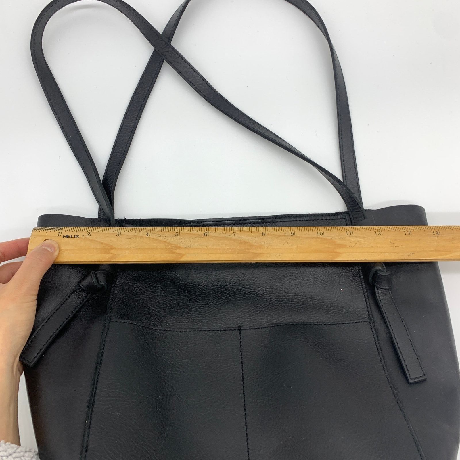 Madewell Madewell Womens Leather Tote Black Purse 14" Handbags Size ONE SIZE - 8 Thumbnail