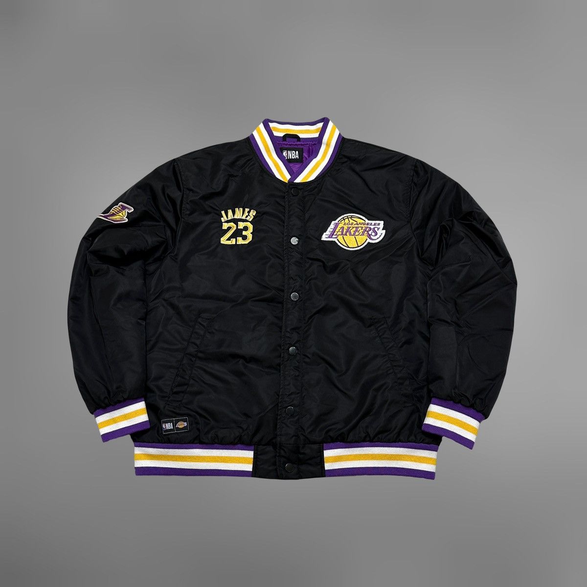 NBA 🔥LEBRON JAMES LAKERS 23 🔥BIG LOGO VARSITY BOMBER