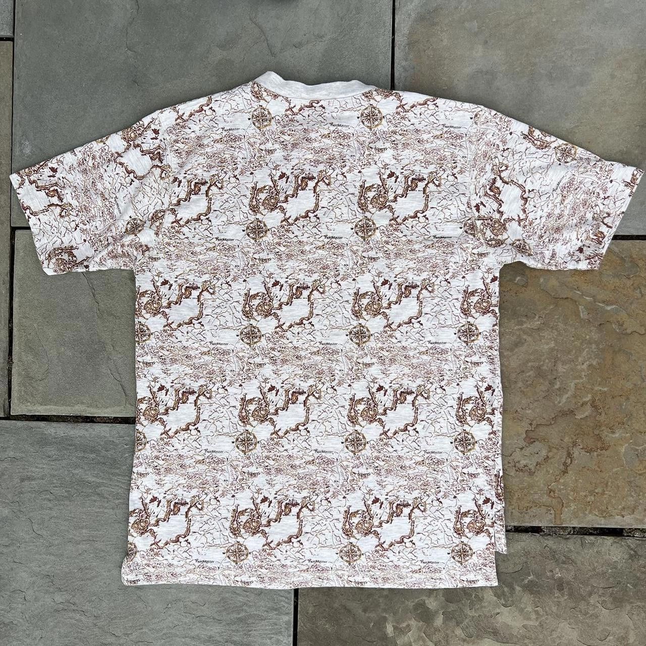 Fieldmaster Y2K Compass Map Pattern Short Sleeve Henley T-Shirt Size US XL / EU 56 / 4 - 2 Thumbnail
