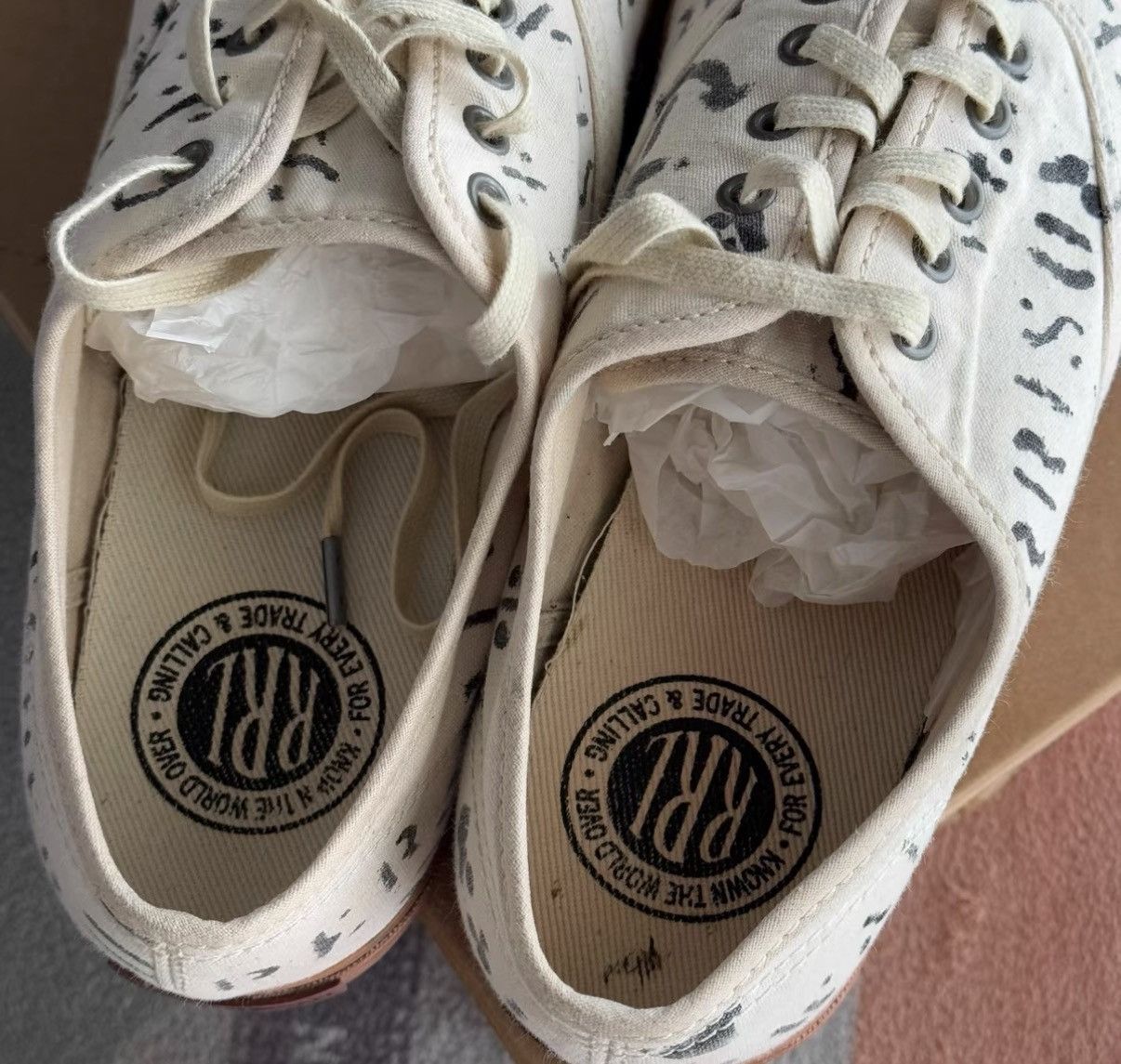 RRL Ralph Lauren RRL Ralph Lauren Double RL Oil Print Canvas Shoes K22 Size US 8 / EU 41 - 3 Thumbnail