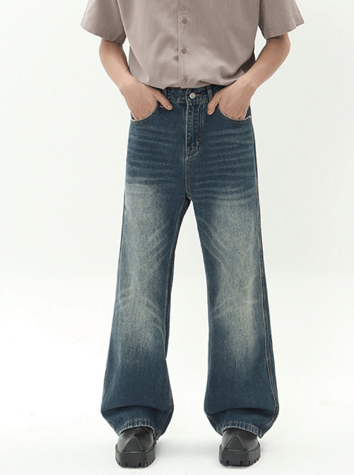 Japanese Brand × Jean American retro loose wide-leg versatile distressed jeans Size US 32 / EU 48 - 2 Thumbnail
