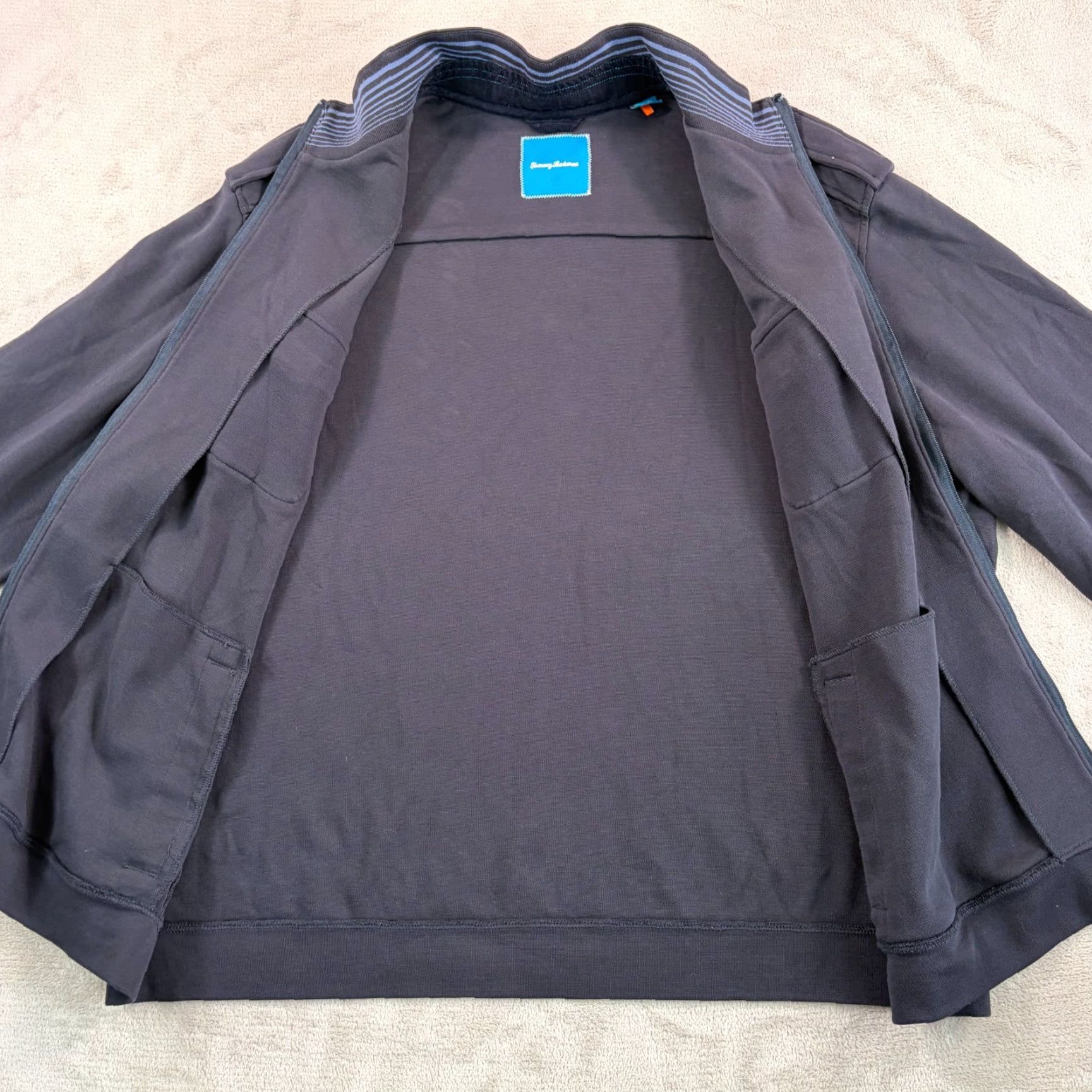 Tommy Bahama Tommy Bahama Jacket Men 2XL Full Zip Epaulets Navy Pima Cotton Varsity Modern Casual Workwear Size US XXL / EU 58 / 5 - 5 Thumbnail