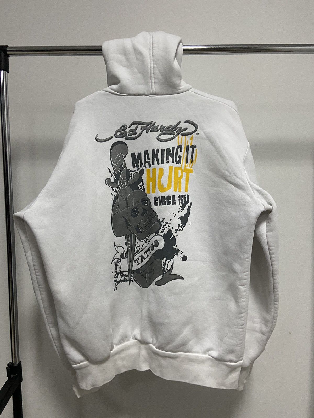 Christian Audigier × Ed Hardy × Vintage Ed hardy Vintage Hoodie Big Logo Size US XL / EU 56 / 4 - 1 Thumbnail
