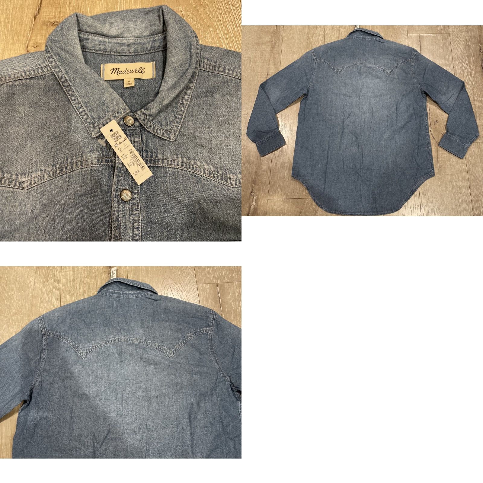 Madewell VINTAGE Madewell Western Denim Shirt Women's Size S Blue Snap Button-Up NWT Connet Wash Size S / US 4 / IT 40 - 8 Thumbnail