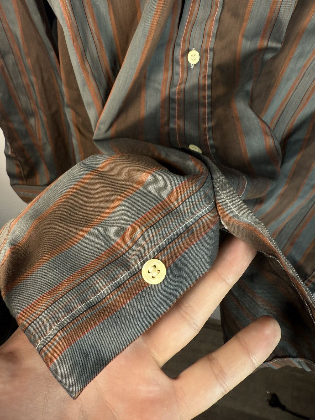 Yves Saint Laurent 90s Brown YSL Shirt Longlseeve France YSL Dress Shirt Size US L / EU 52-54 / 3 - 12 Thumbnail